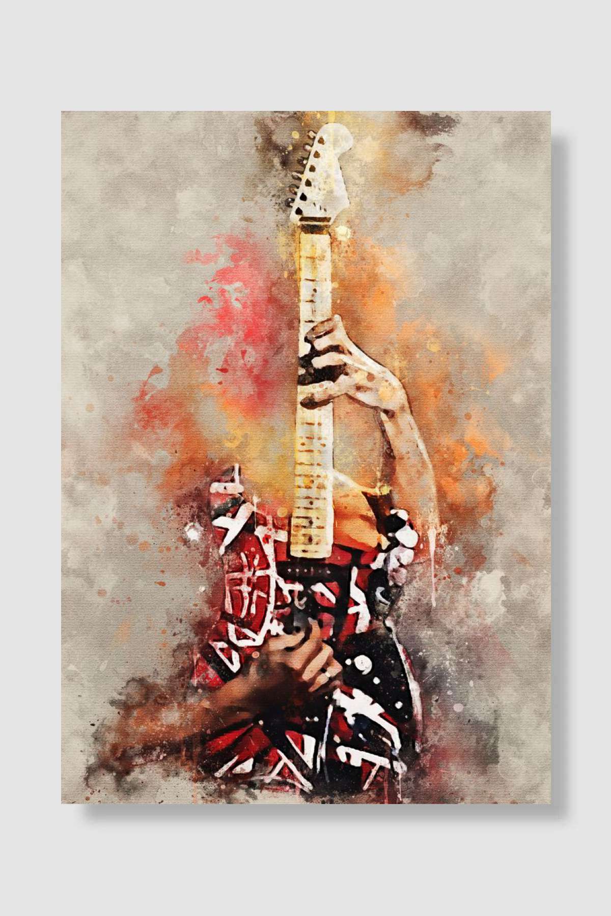Abstract Gibson Van Müzik Poster Çerçevesiz Yüksek Kalite Müzik Afiş Duvar Poster