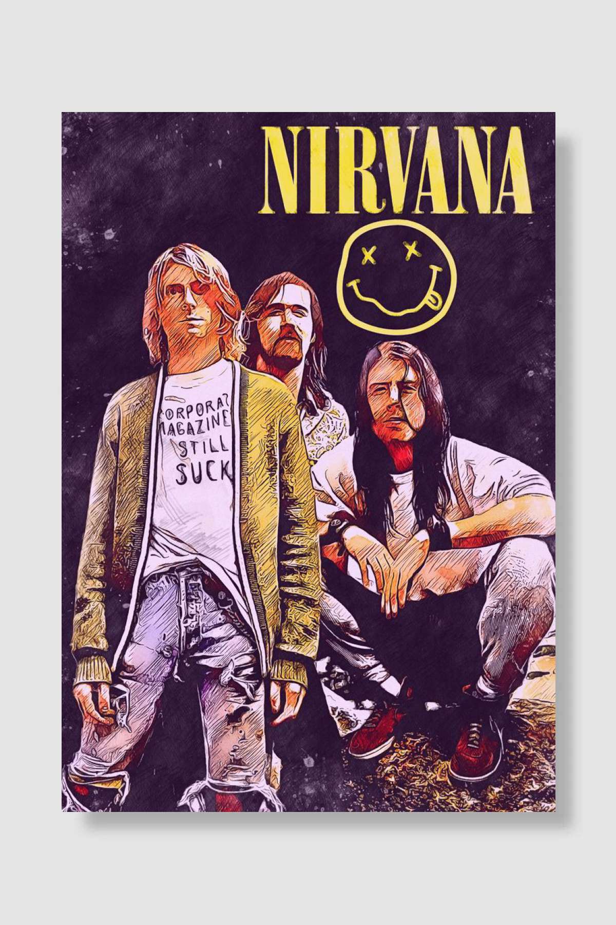 nirvana Müzik Poster Çerçevesiz Yüksek Kalite Müzik Afiş Duvar Poster