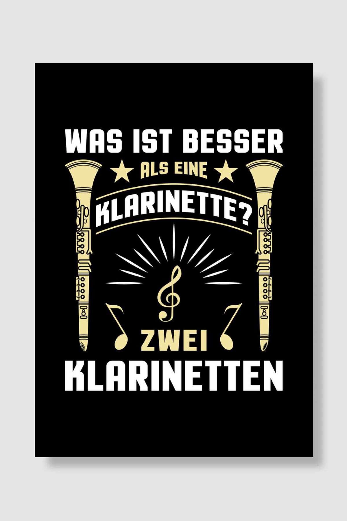 German Clarinet Müzik Poster Çerçevesiz Yüksek Kalite Müzik Afiş Duvar Poster - En İyi Fiyatlarla