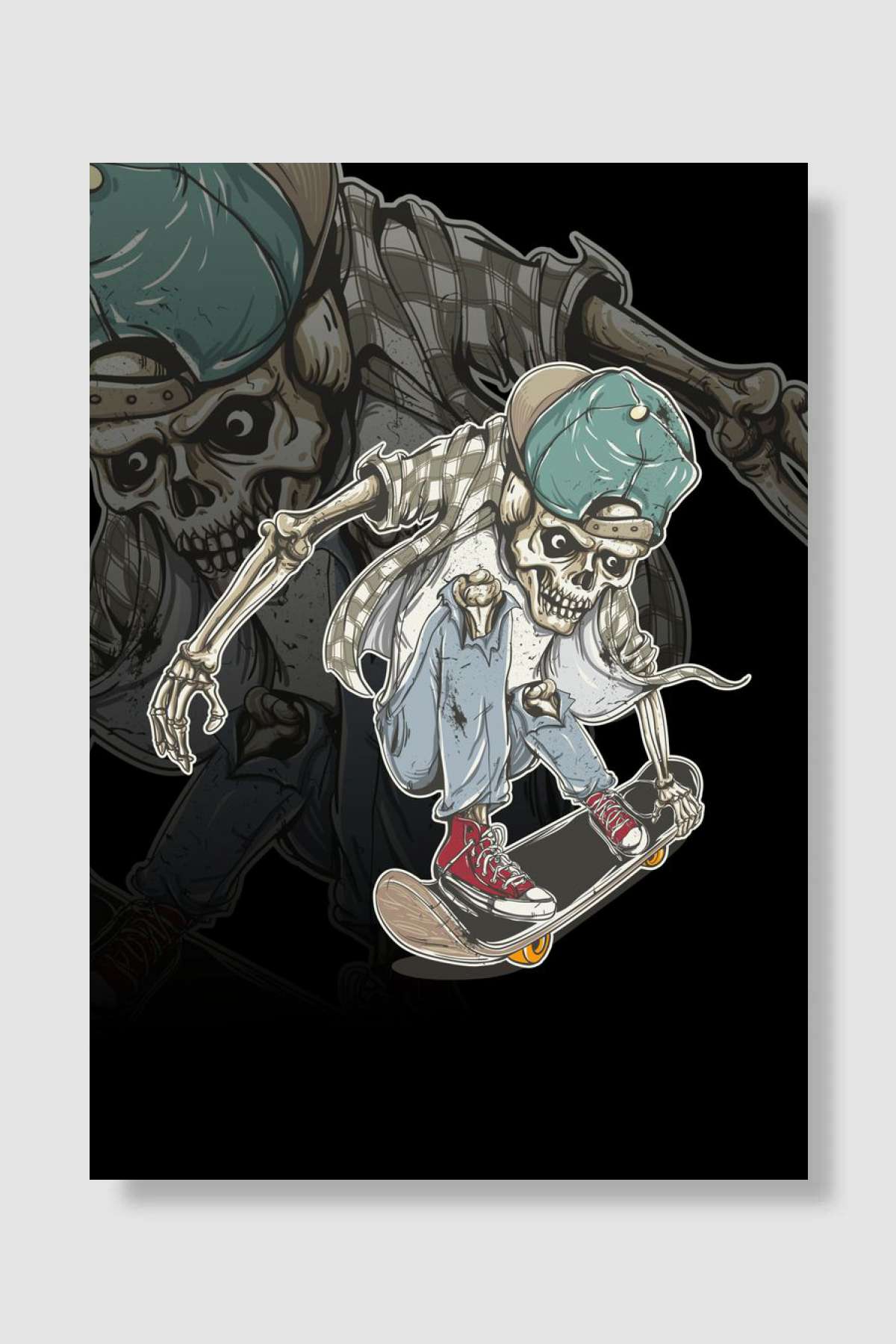 Skate skulls Müzik Poster Çerçevesiz Yüksek Kalite Müzik Afiş Duvar Poster