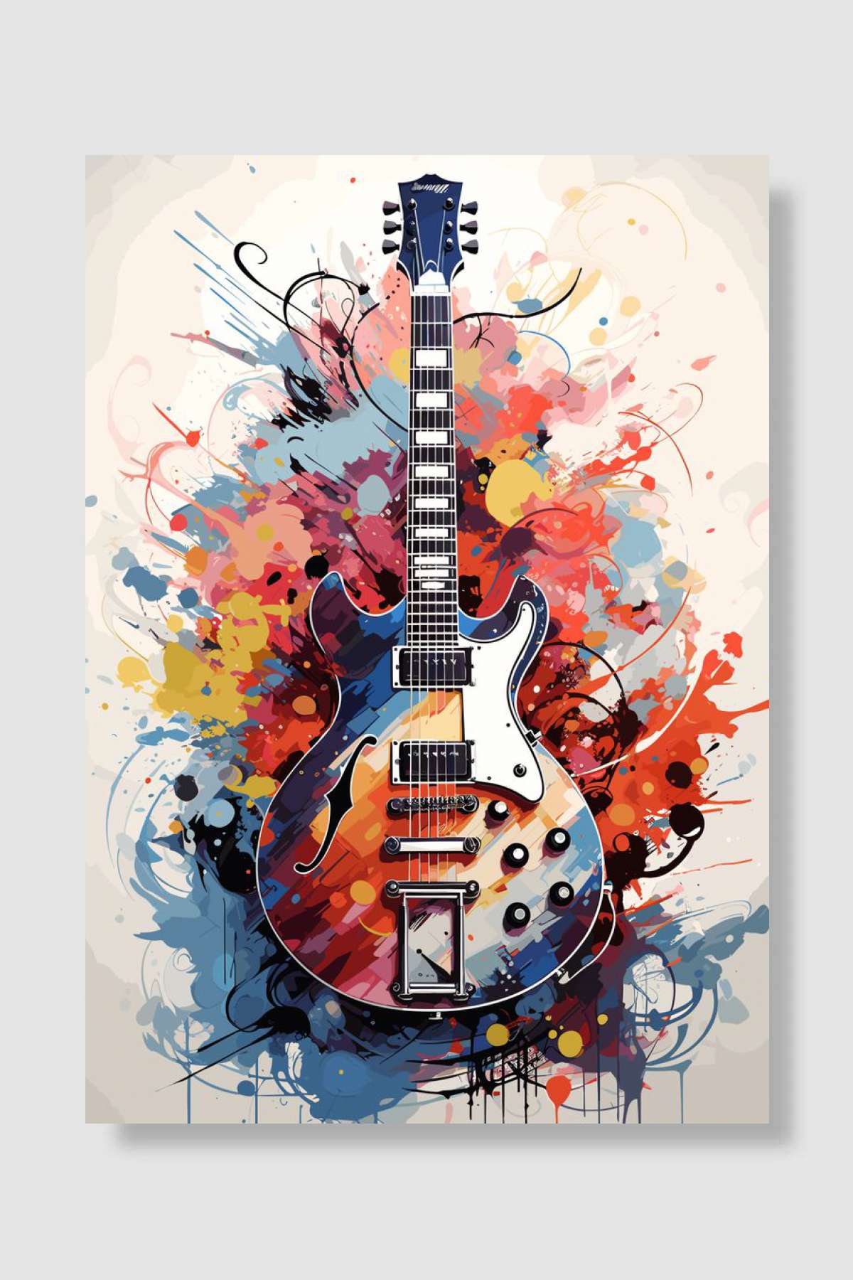 Melodic Harmony Guitar Müzik Poster Çerçevesiz Yüksek Kalite Müzik Afiş Duvar Poster - En İyi Fiyatlarla