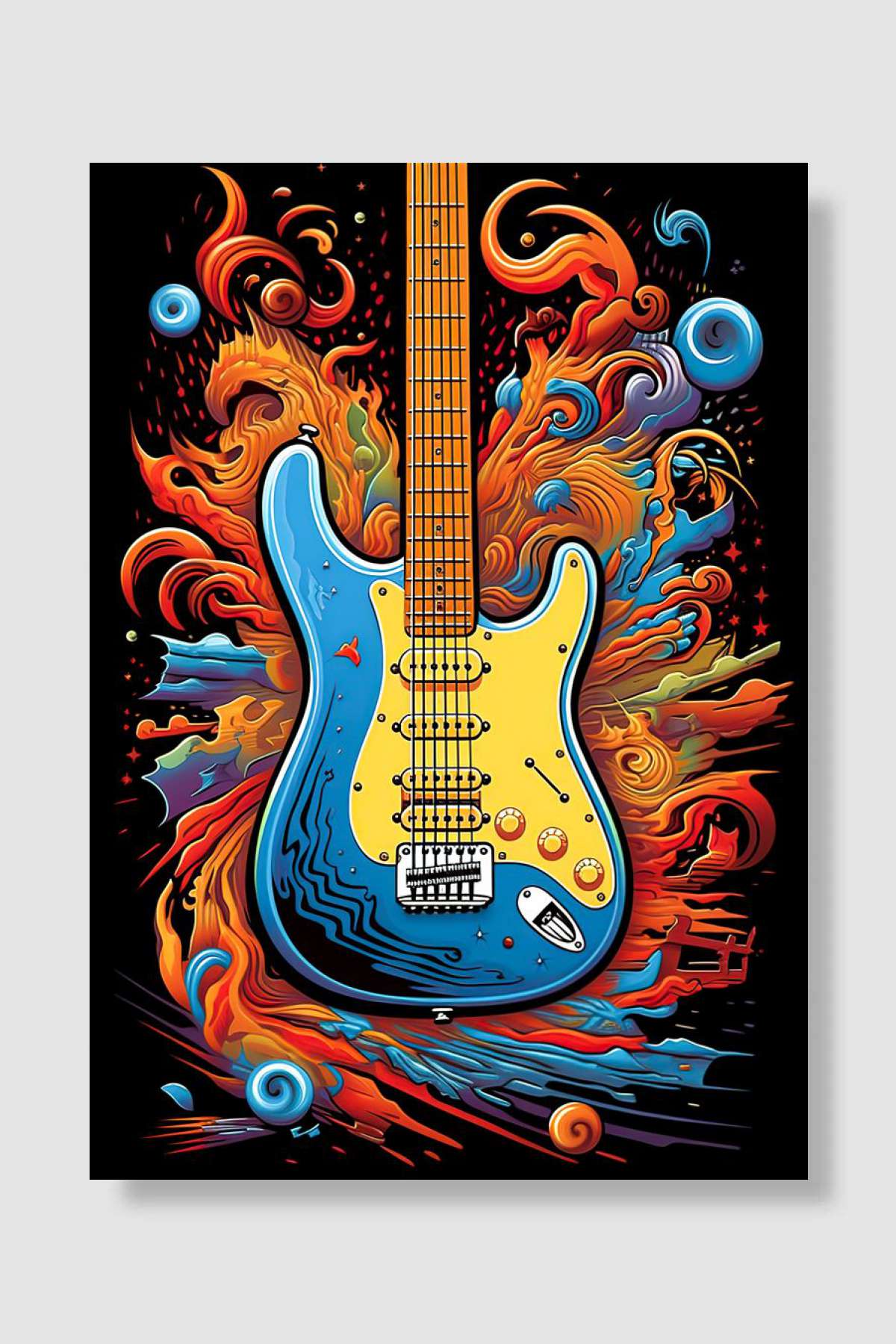Guitar Music Müzik Poster Çerçevesiz Yüksek Kalite Müzik Afiş Duvar Poster - En İyi Fiyatlarla