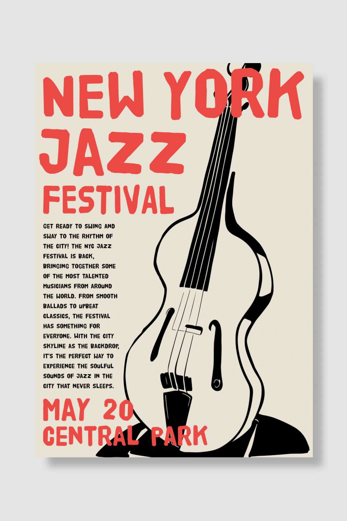 New York Jazz Festival Müzik Poster Çerçevesiz Yüksek Kalite Müzik Afiş Duvar Poster