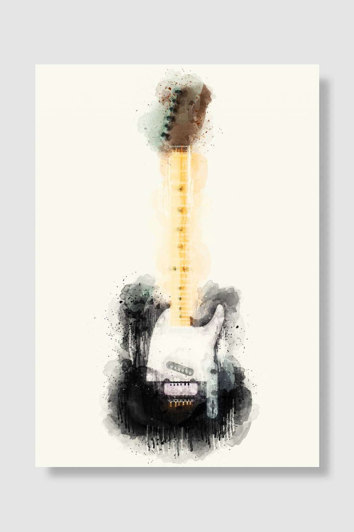 Vintage Guitar Müzik Poster Çerçevesiz Yüksek Kalite Müzik Afiş Duvar Poster