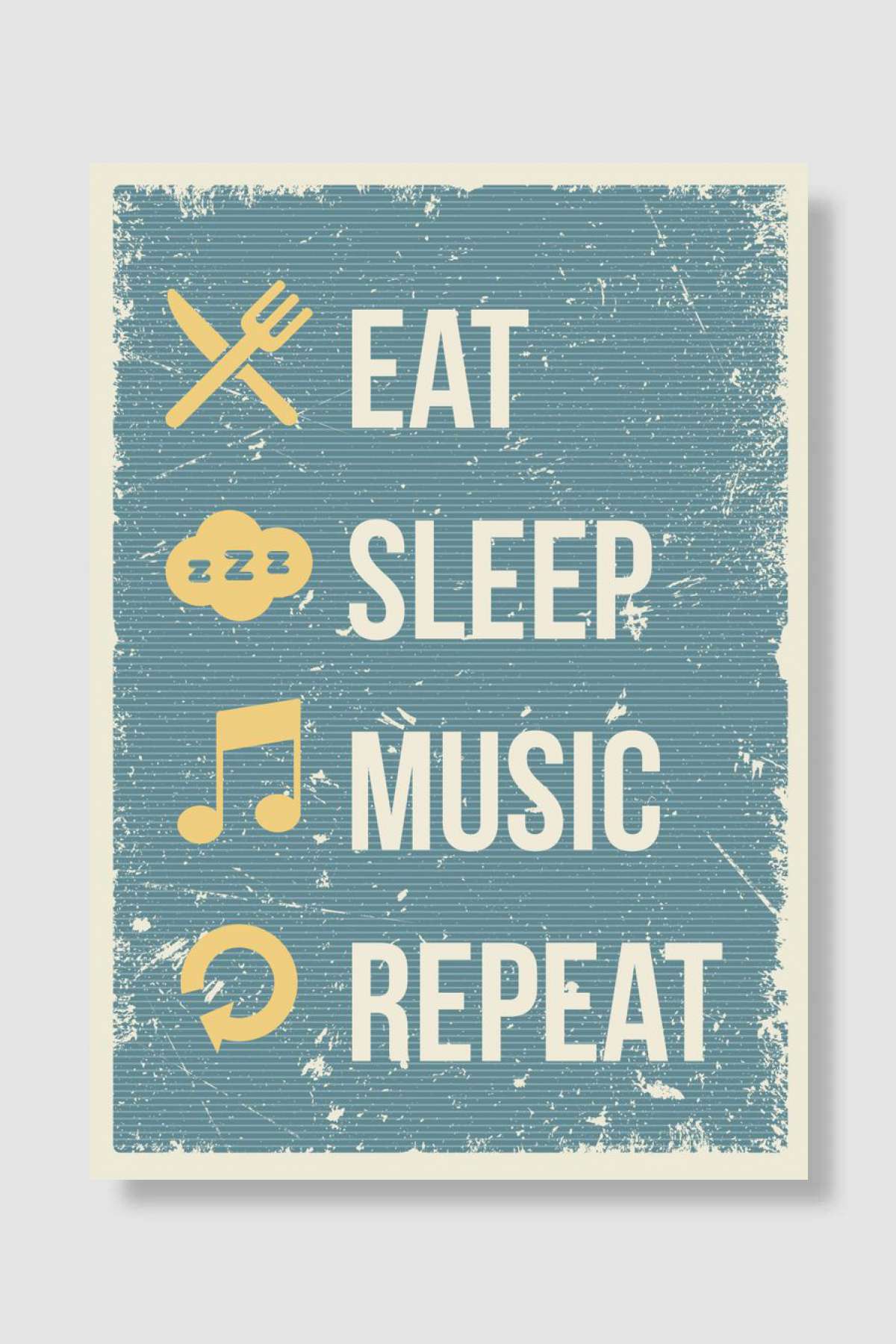 eat sleep music repeat Müzik Poster Çerçevesiz Yüksek Kalite Müzik Afiş Duvar Poster