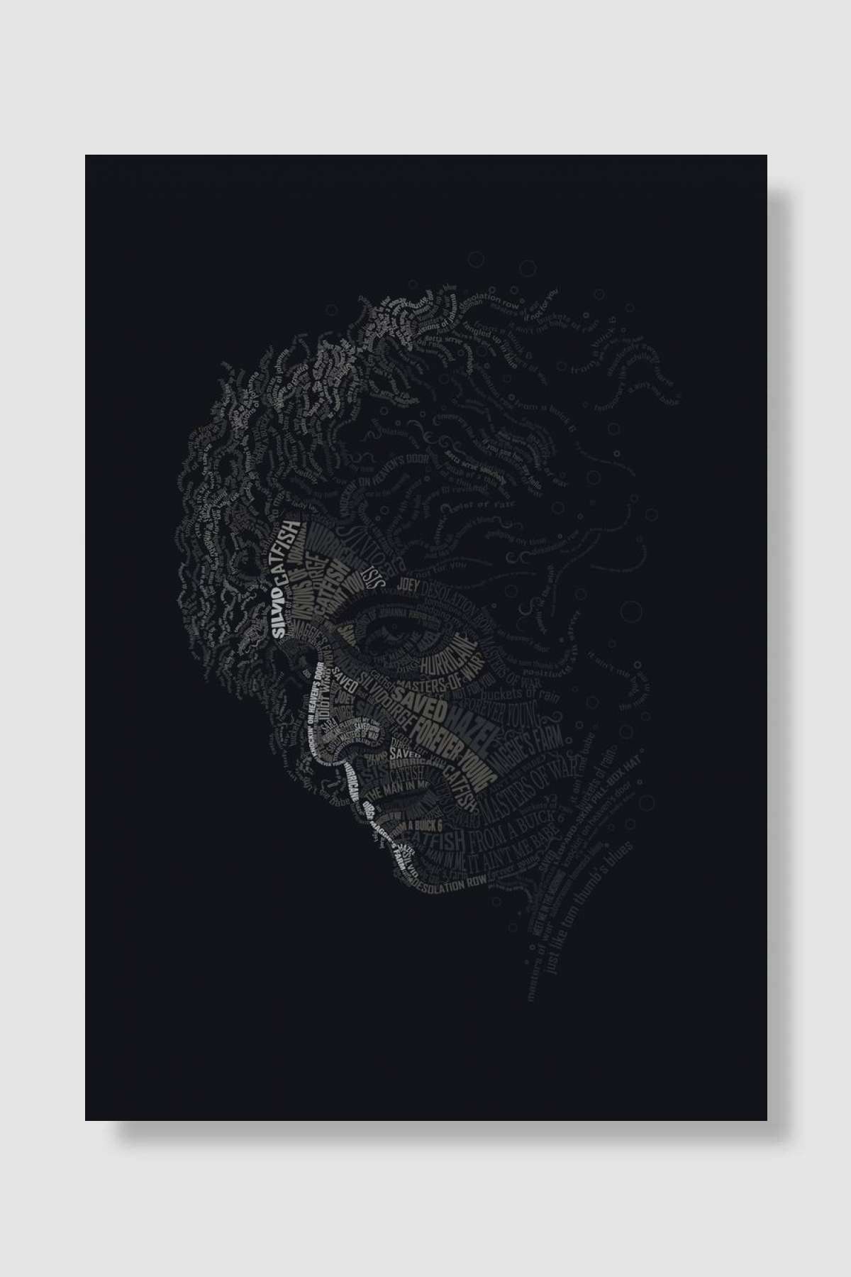 Bob Dylan Text Art Poster Müzik Poster Çerçevesiz Yüksek Kalite Müzik Afiş Duvar Poster