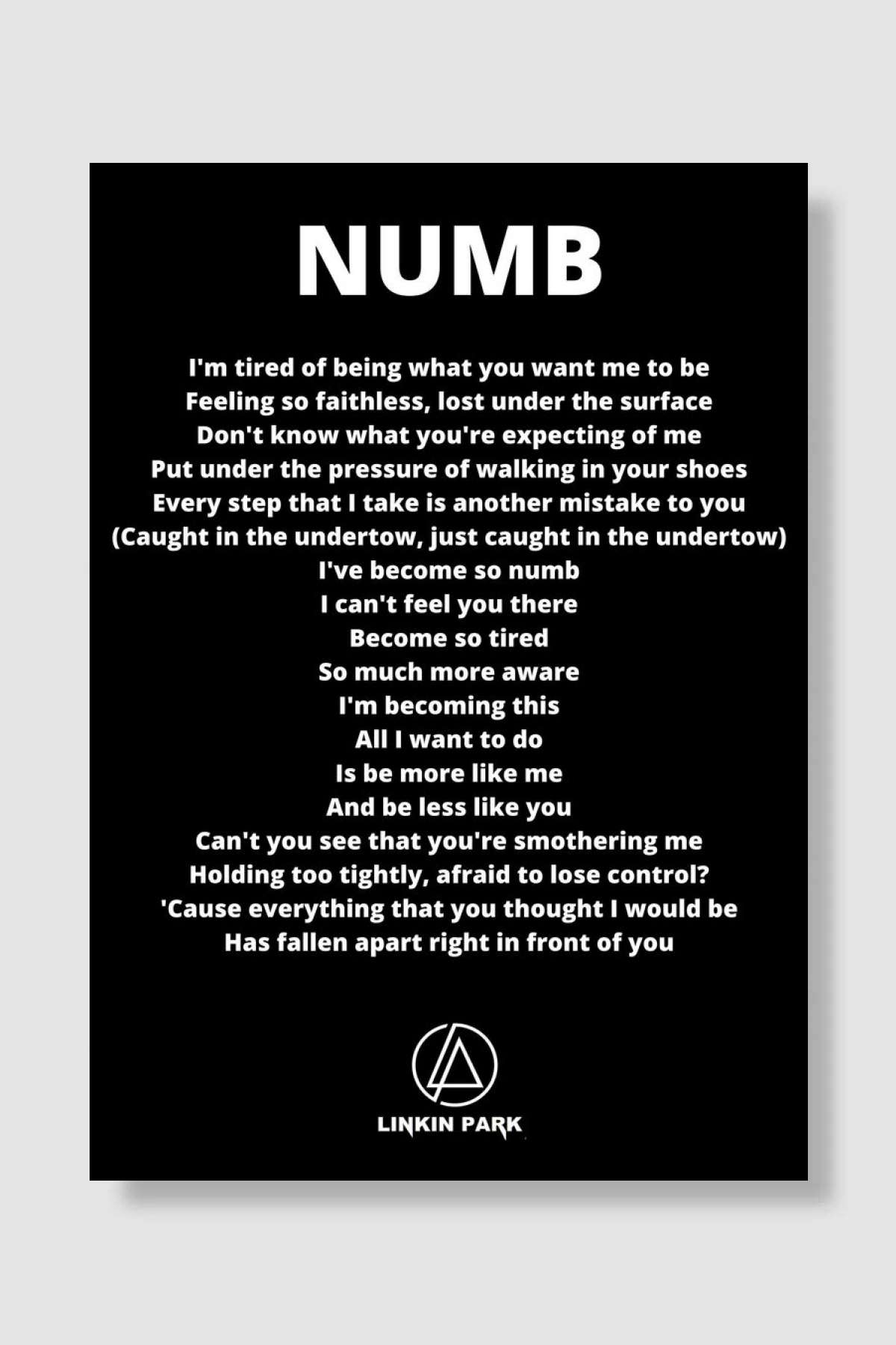 Numb Müzik Poster Çerçevesiz Yüksek Kalite Müzik Afiş Duvar Poster - En İyi Fiyatlarla
