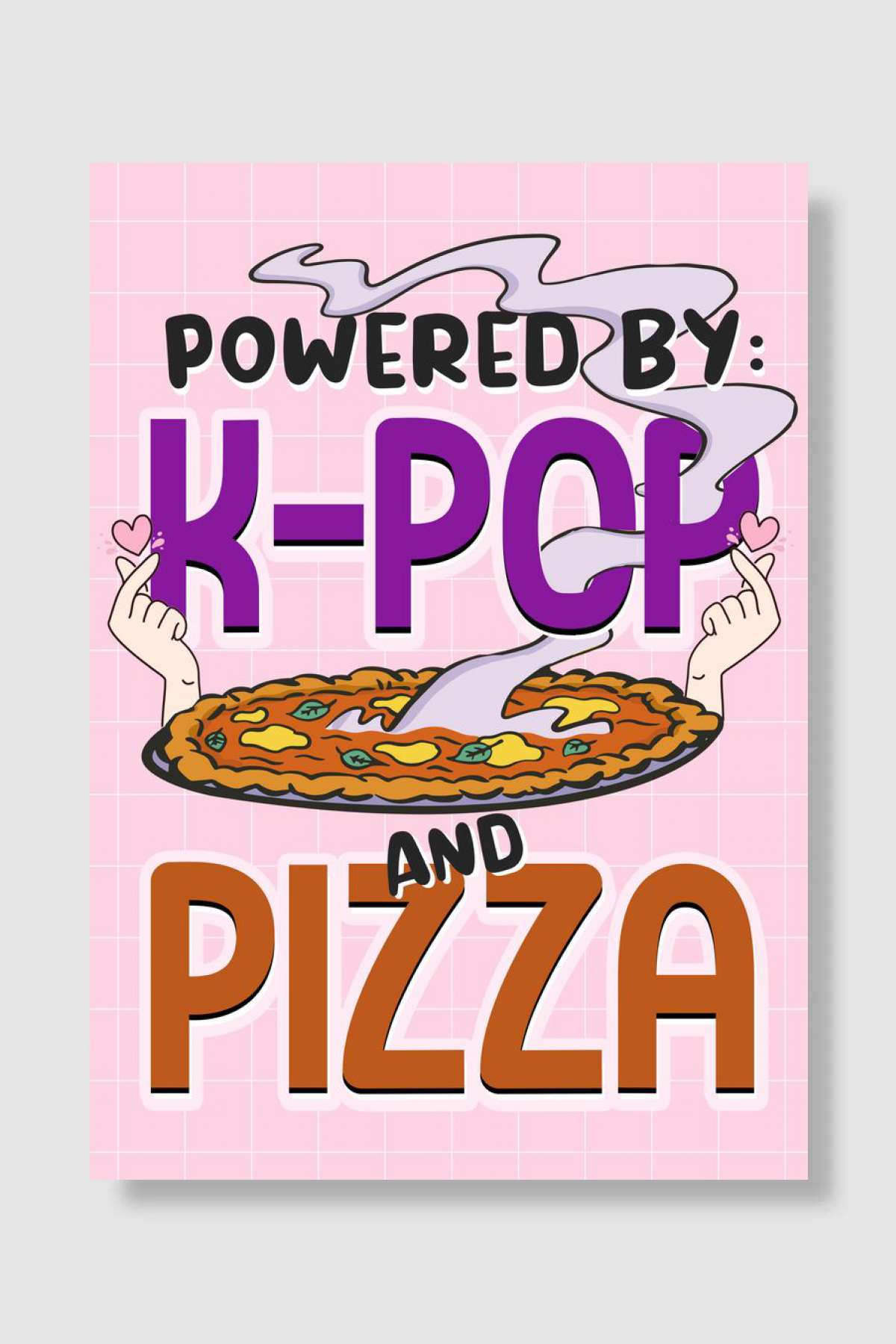 Kpop Pizza Finger Heart Müzik Poster Çerçevesiz Yüksek Kalite Müzik Afiş Duvar Poster