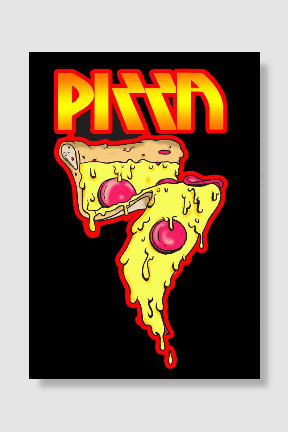 pizza rocks Müzik Poster Çerçevesiz Yüksek Kalite Müzik Afiş Duvar Poster