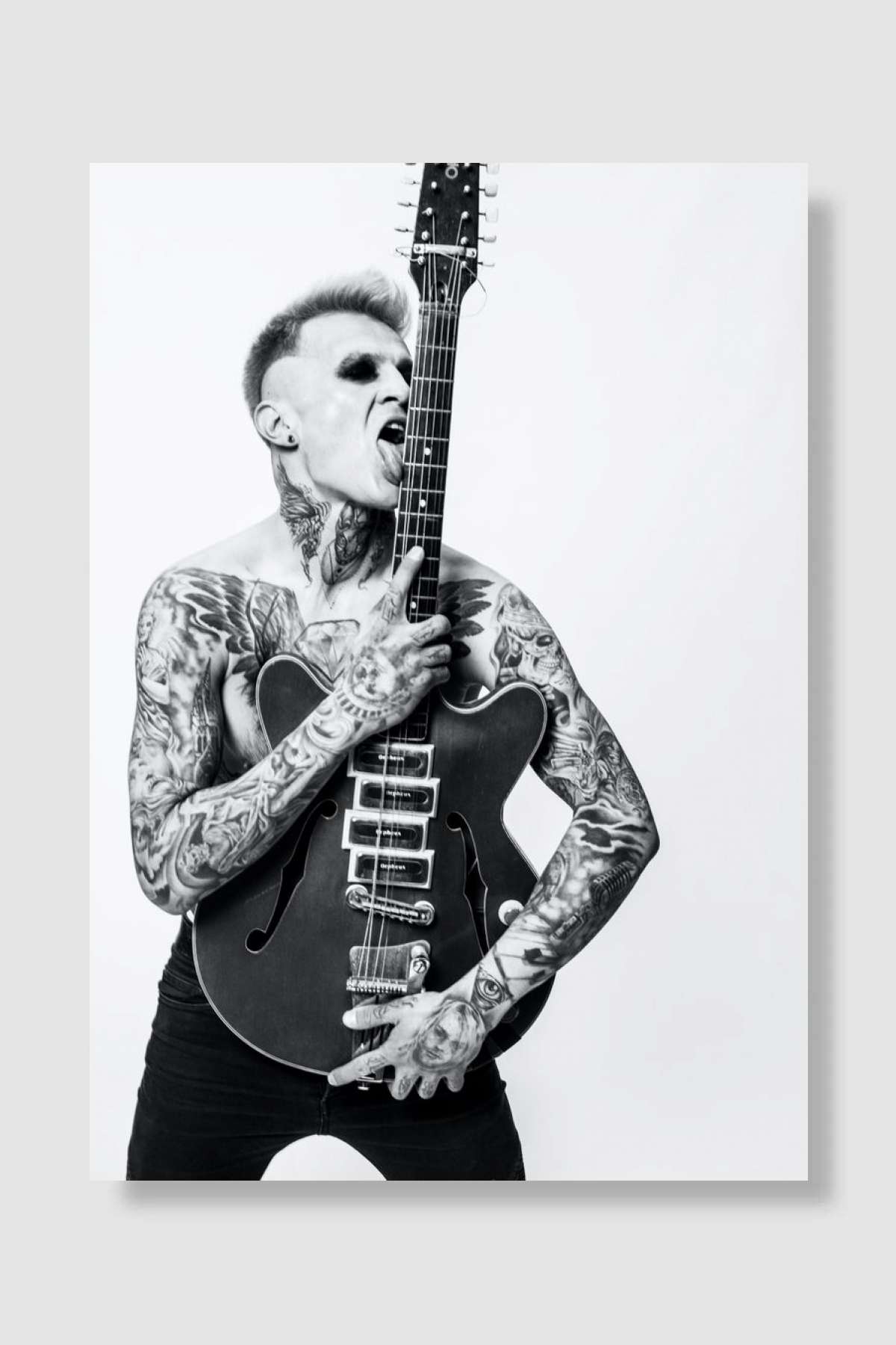 Rocker and Electric Guitar Müzik Poster Çerçevesiz Yüksek Kalite Müzik Afiş Duvar Poster