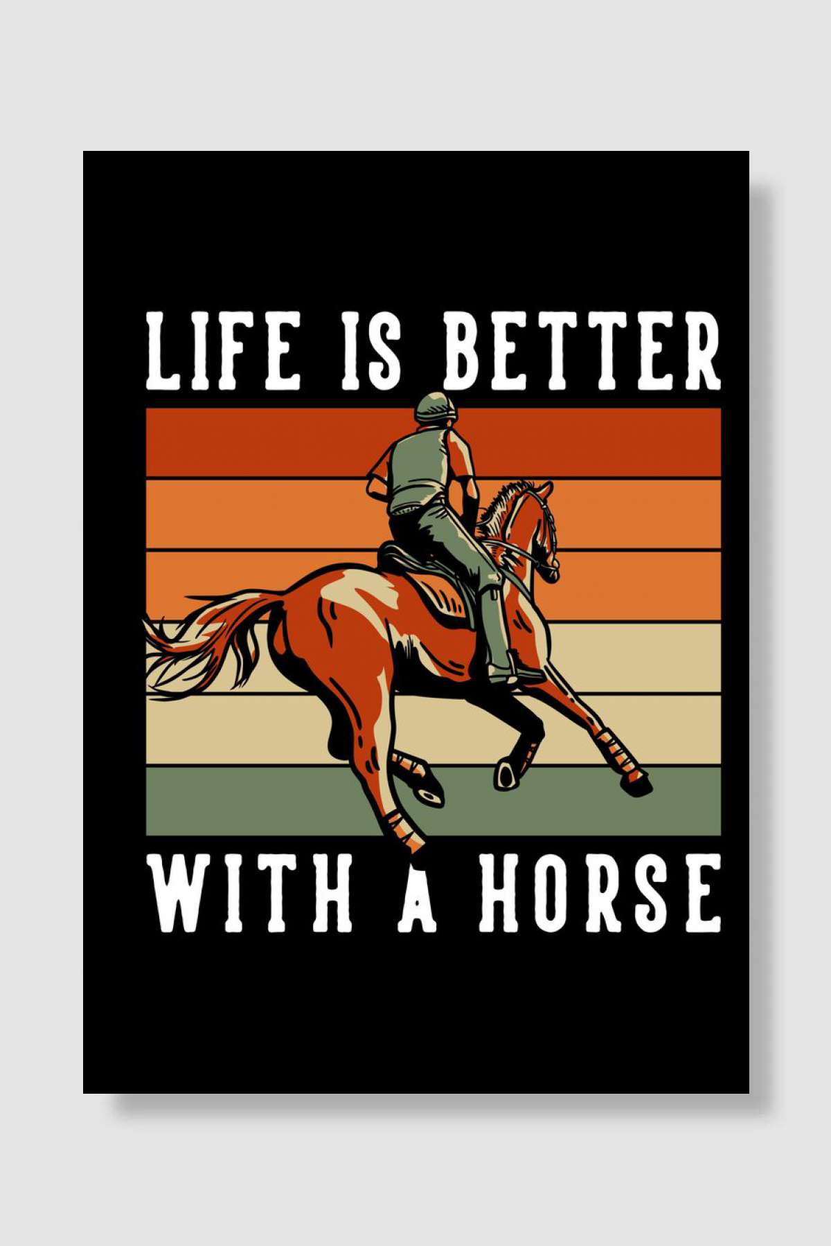 Horse Horses Riding Gift Müzik Poster Çerçevesiz Yüksek Kalite Müzik Afiş Duvar Poster