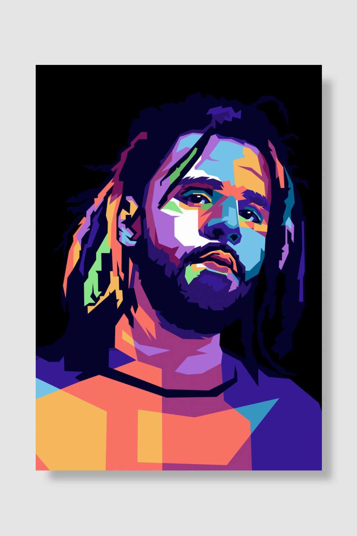 J cole rapper in pop art Müzik Poster Çerçevesiz Yüksek Kalite Müzik Afiş Duvar Poster
