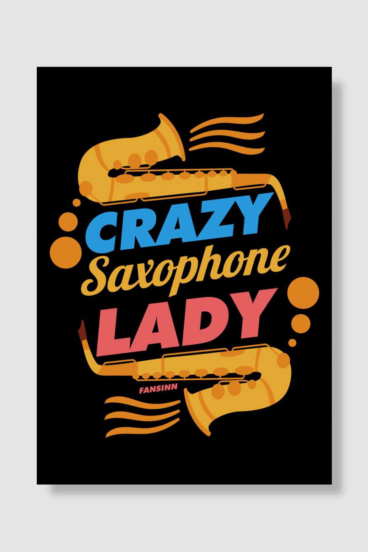 Crazy Saxophone Lady Müzik Poster Çerçevesiz Yüksek Kalite Müzik Afiş Duvar Poster