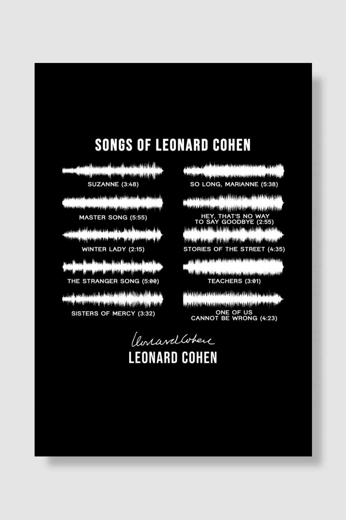 Leonard Cohen Müzik Poster Çerçevesiz Yüksek Kalite Müzik Afiş Duvar Poster