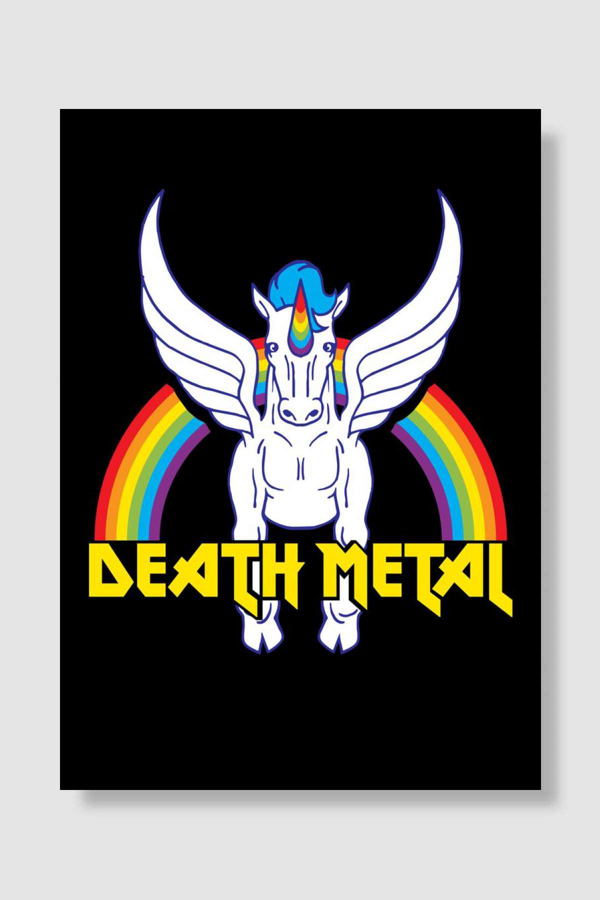 Death Metal Unicorn Müzik Poster Çerçevesiz Yüksek Kalite Müzik Afiş Duvar Poster