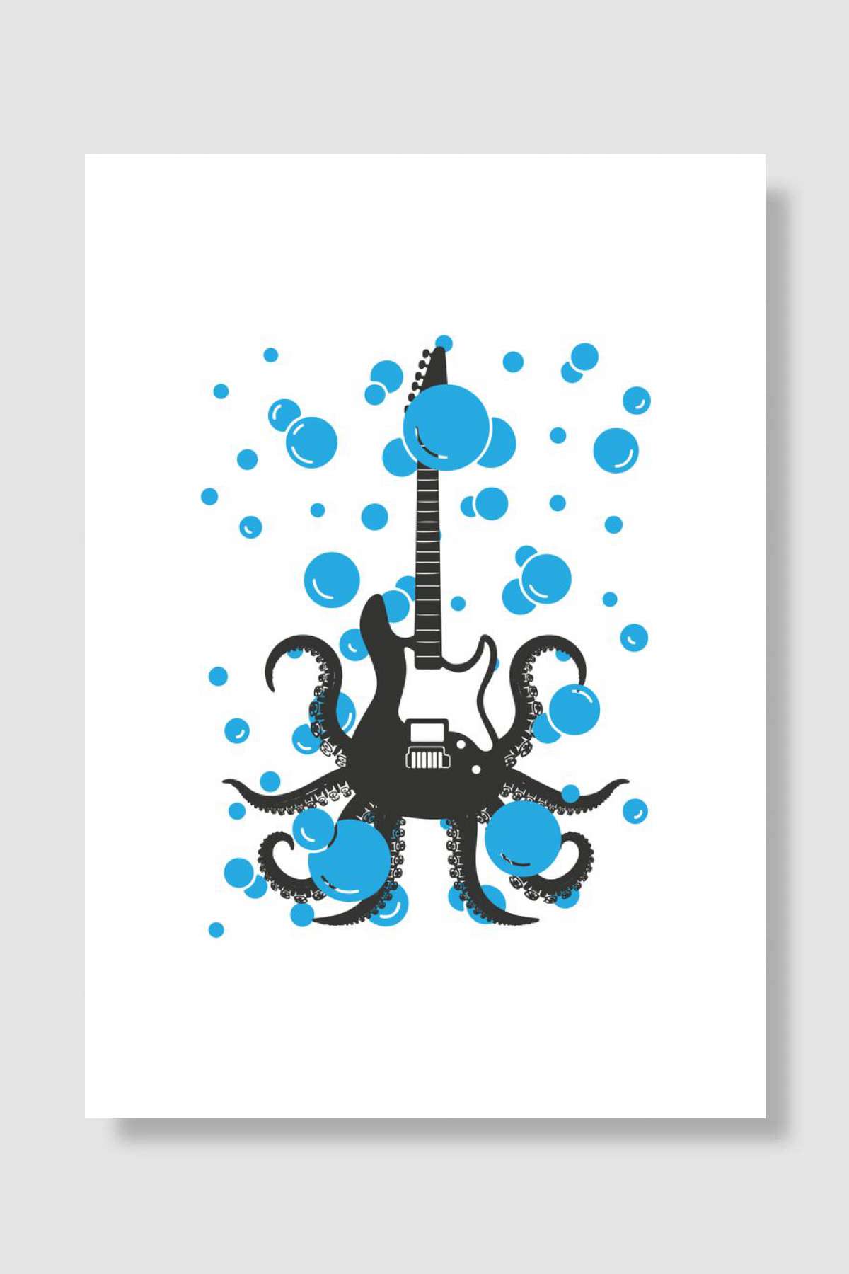 The Eight Legged Guitar Müzik Poster Çerçevesiz Yüksek Kalite Müzik Afiş Duvar Poster
