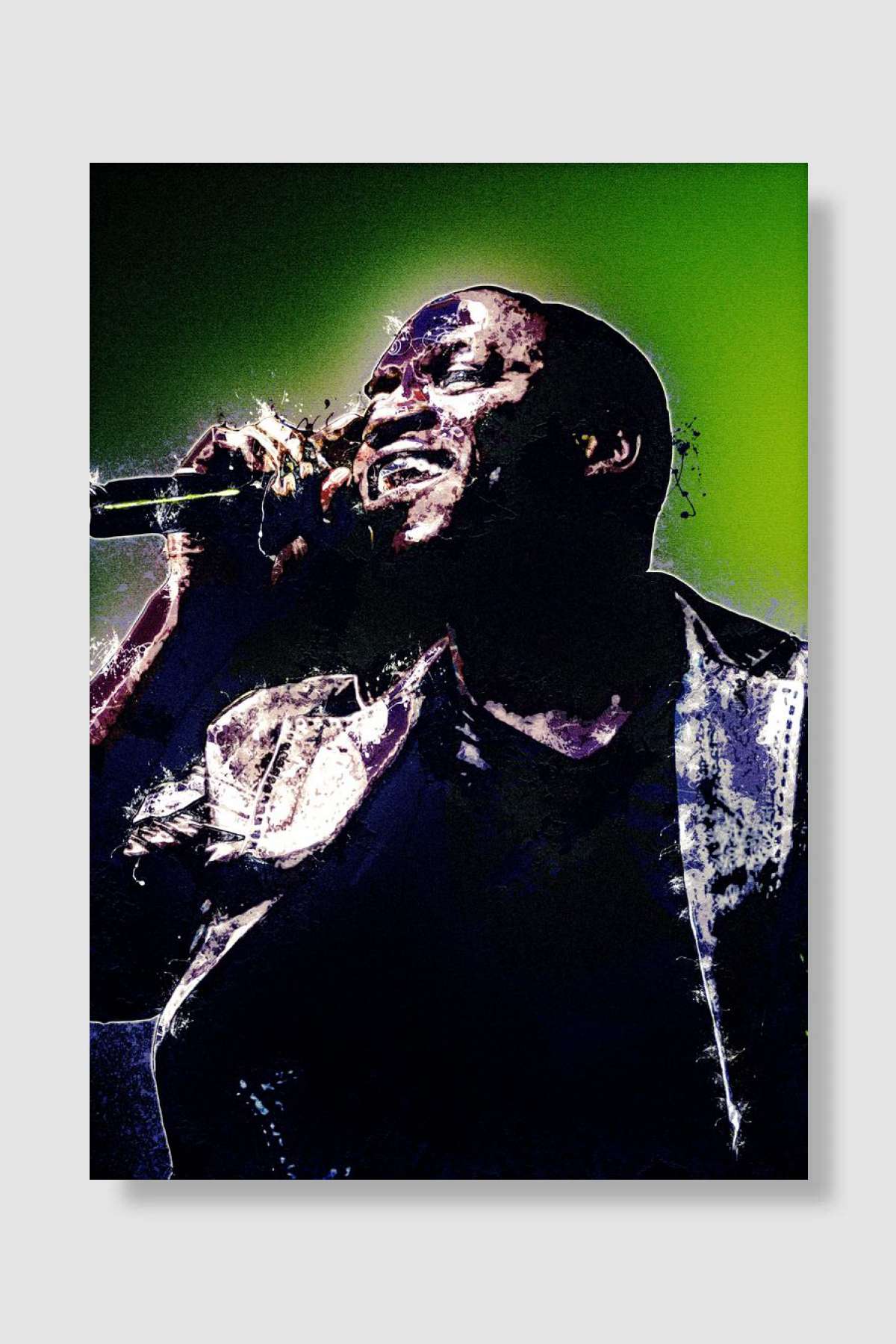 Akon Cool In Stage Müzik Poster Çerçevesiz Yüksek Kalite Müzik Afiş Duvar Poster