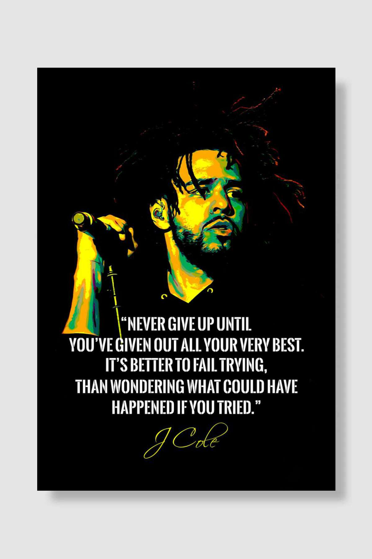 J COLE Müzik Poster Çerçevesiz Yüksek Kalite Müzik Afiş Duvar Poster