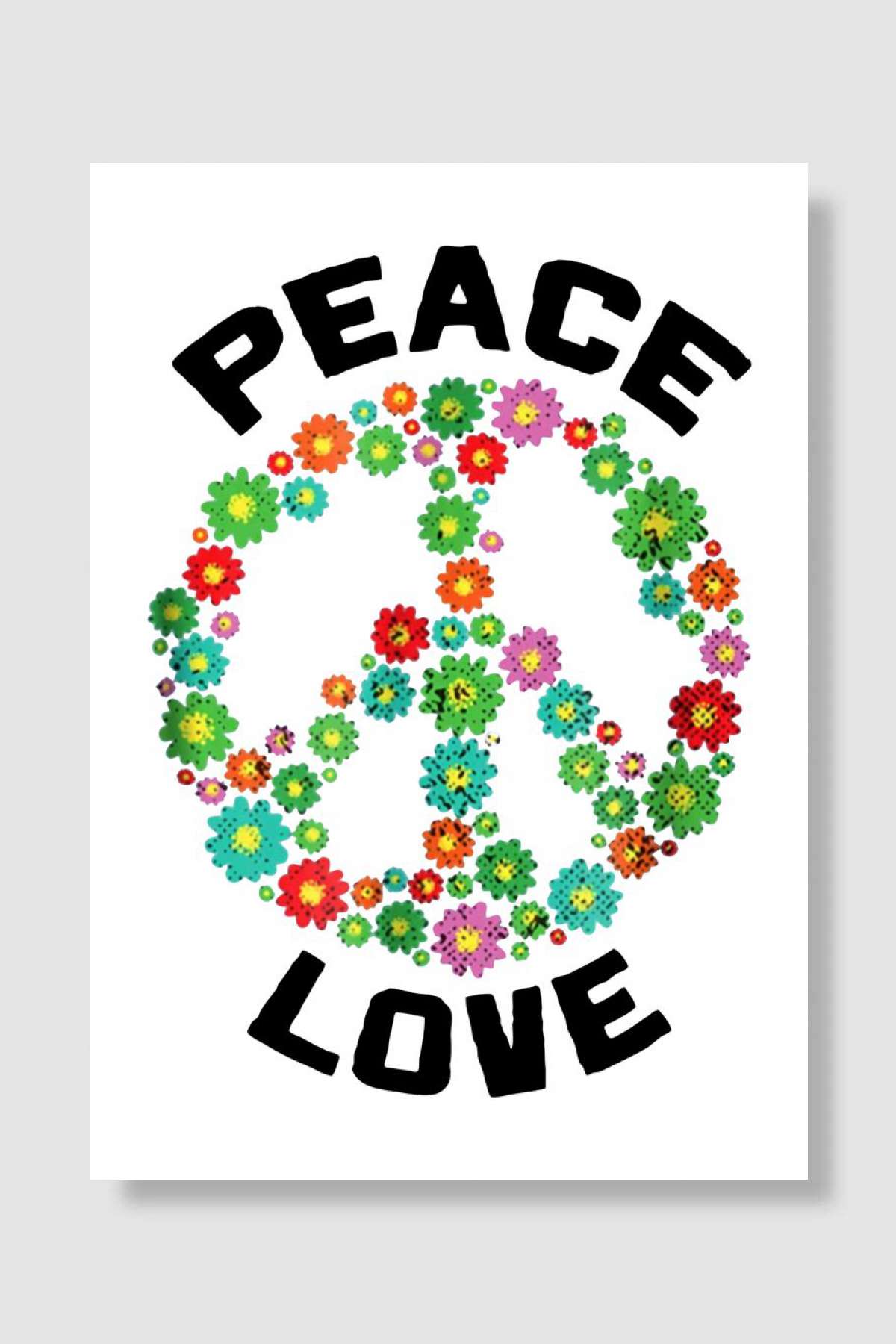 Peace Love Müzik Poster Çerçevesiz Yüksek Kalite Müzik Afiş Duvar Poster
