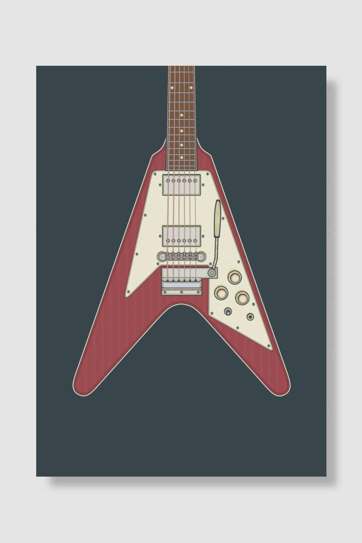 Sparkling V Guitar Müzik Poster Çerçevesiz Yüksek Kalite Müzik Afiş Duvar Poster