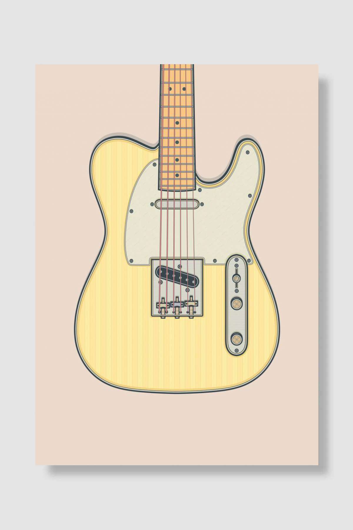 Vintage White Telly Müzik Poster Çerçevesiz Yüksek Kalite Müzik Afiş Duvar Poster