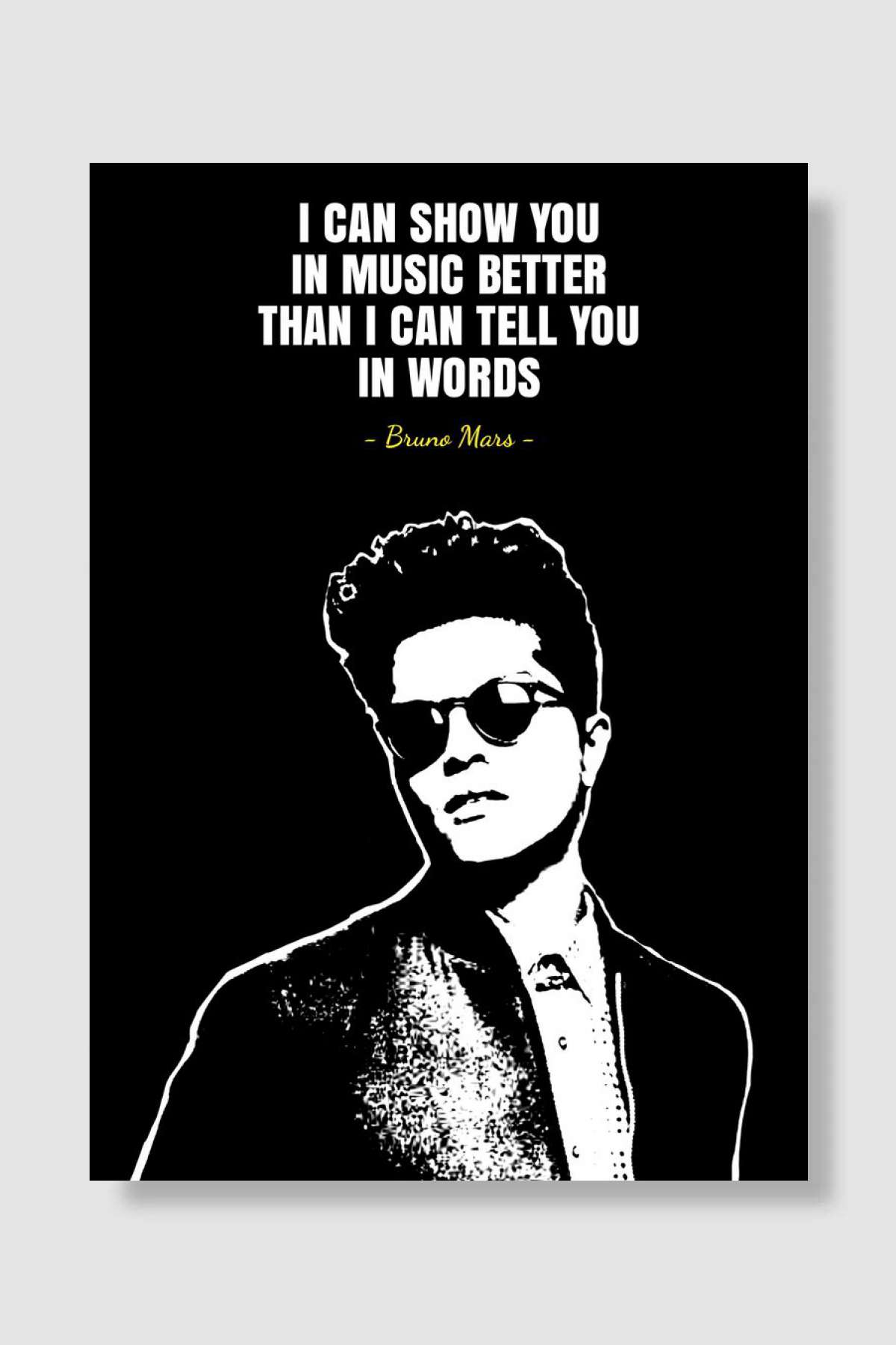 Bruno Mars quotes Müzik Poster Çerçevesiz Yüksek Kalite Müzik Afiş Duvar Poster