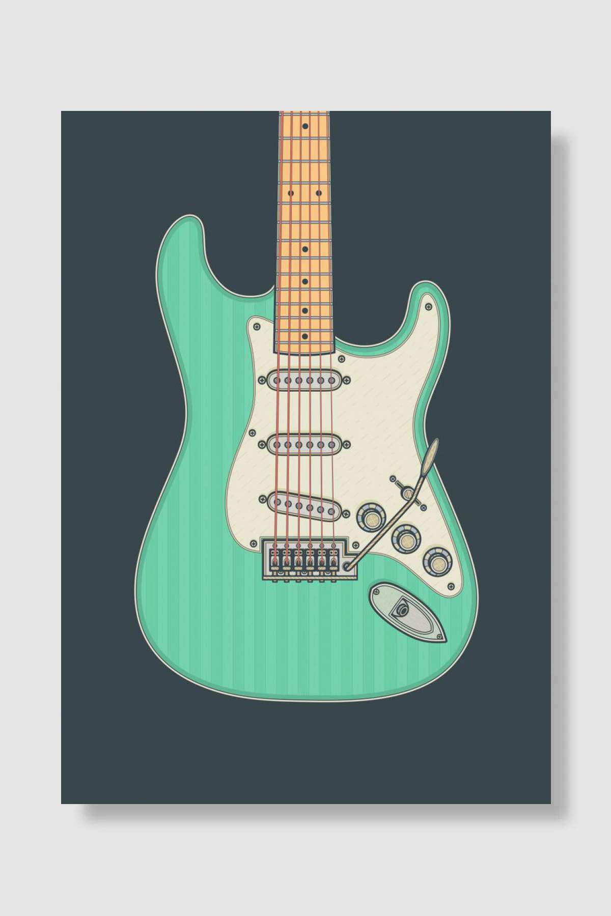 Sea Foam Strat Müzik Poster Çerçevesiz Yüksek Kalite Müzik Afiş Duvar Poster