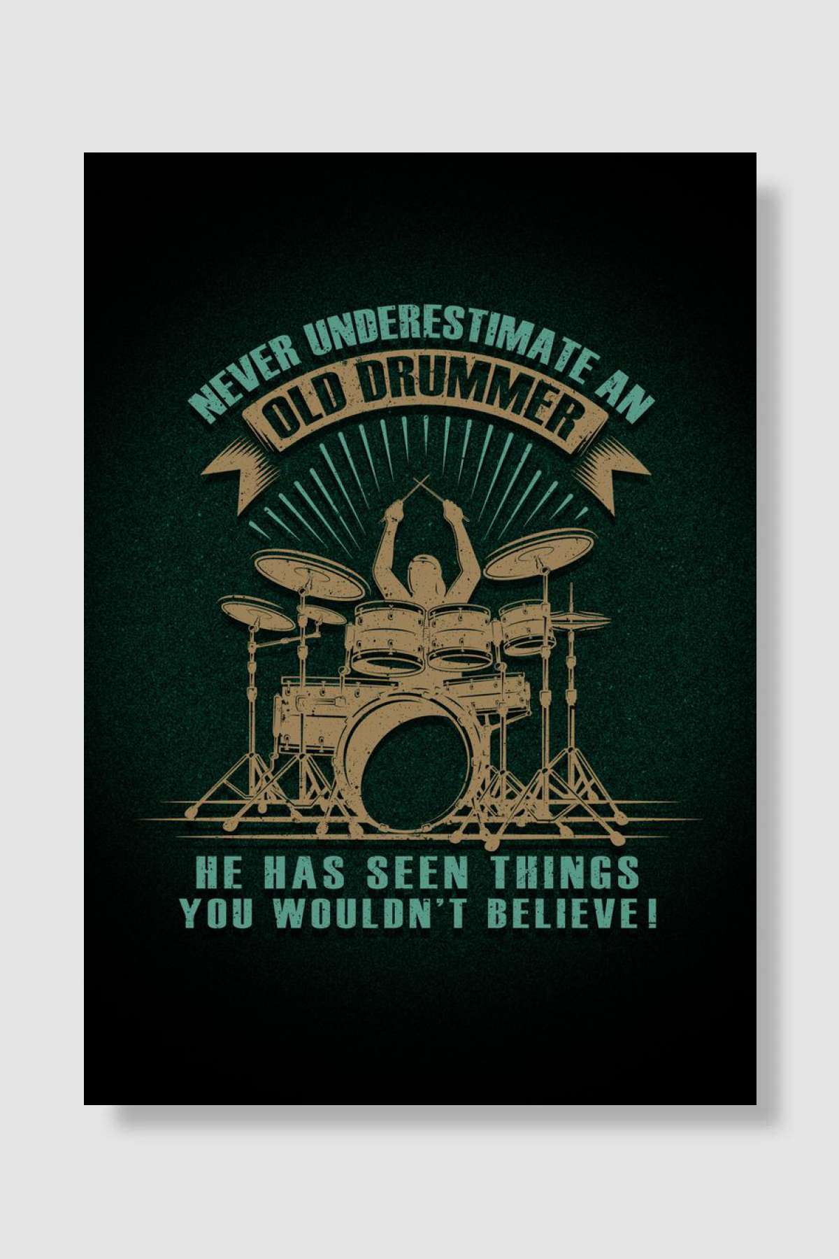 Drummer Old Drummer Müzik Poster Çerçevesiz Yüksek Kalite Müzik Afiş Duvar Poster