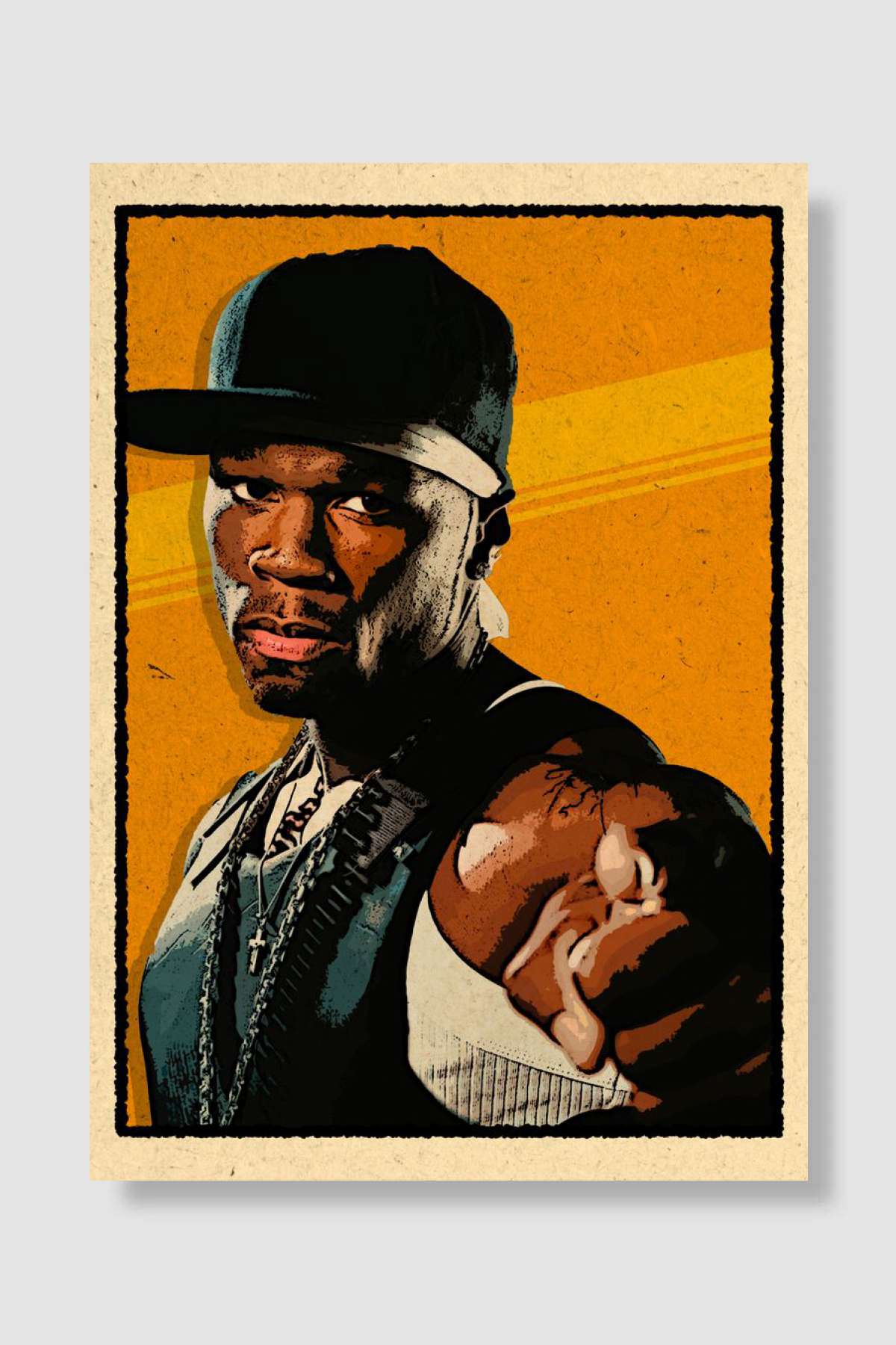 50 Cent Rapper Hip Hop Müzik Poster Çerçevesiz Yüksek Kalite Müzik Afiş Duvar Poster
