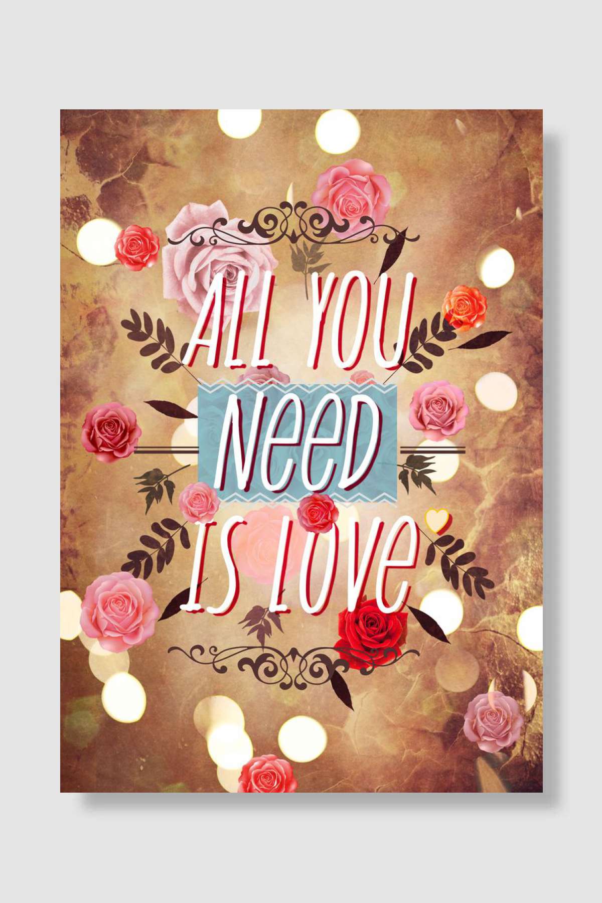 All you need is love Müzik Poster Çerçevesiz Yüksek Kalite Müzik Afiş Duvar Poster - En İyi Fiyatlarla