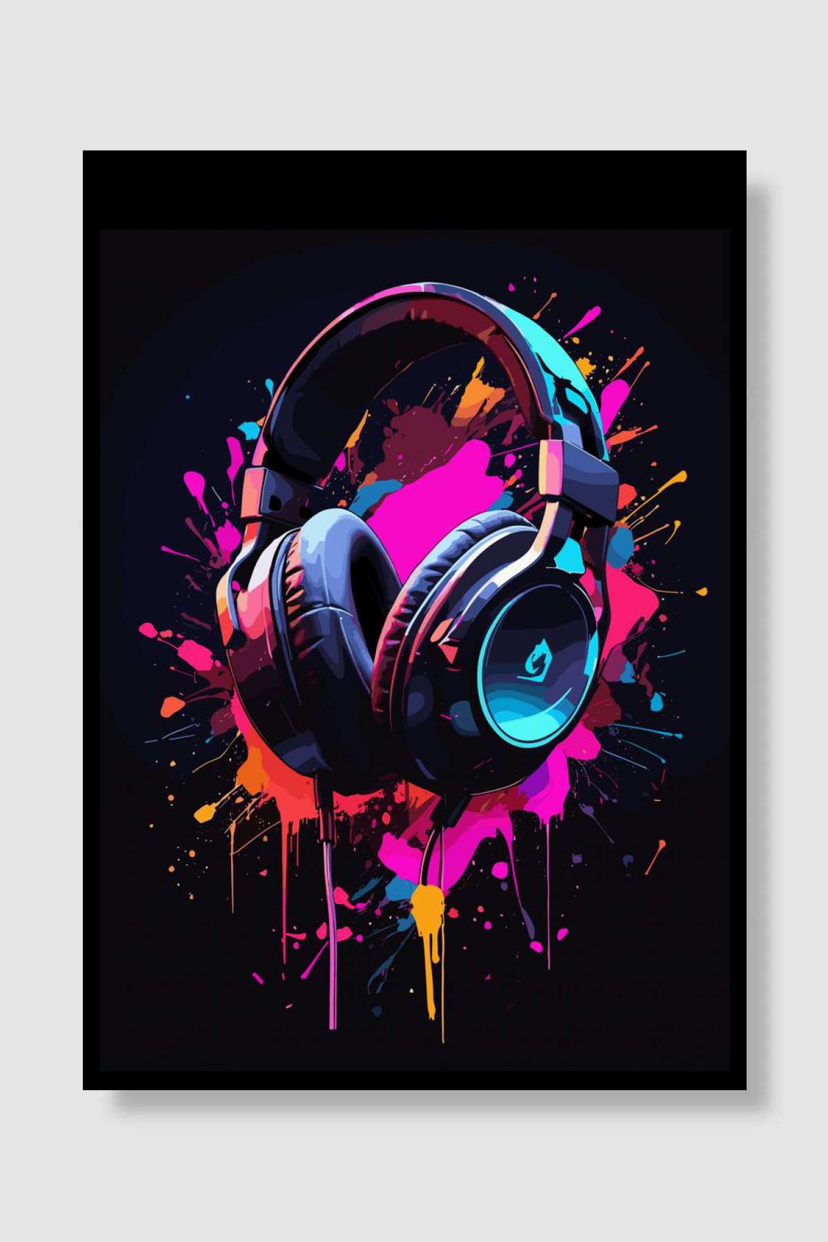 Gaming Headphone Müzik Poster Çerçevesiz Yüksek Kalite Müzik Afiş Duvar Poster