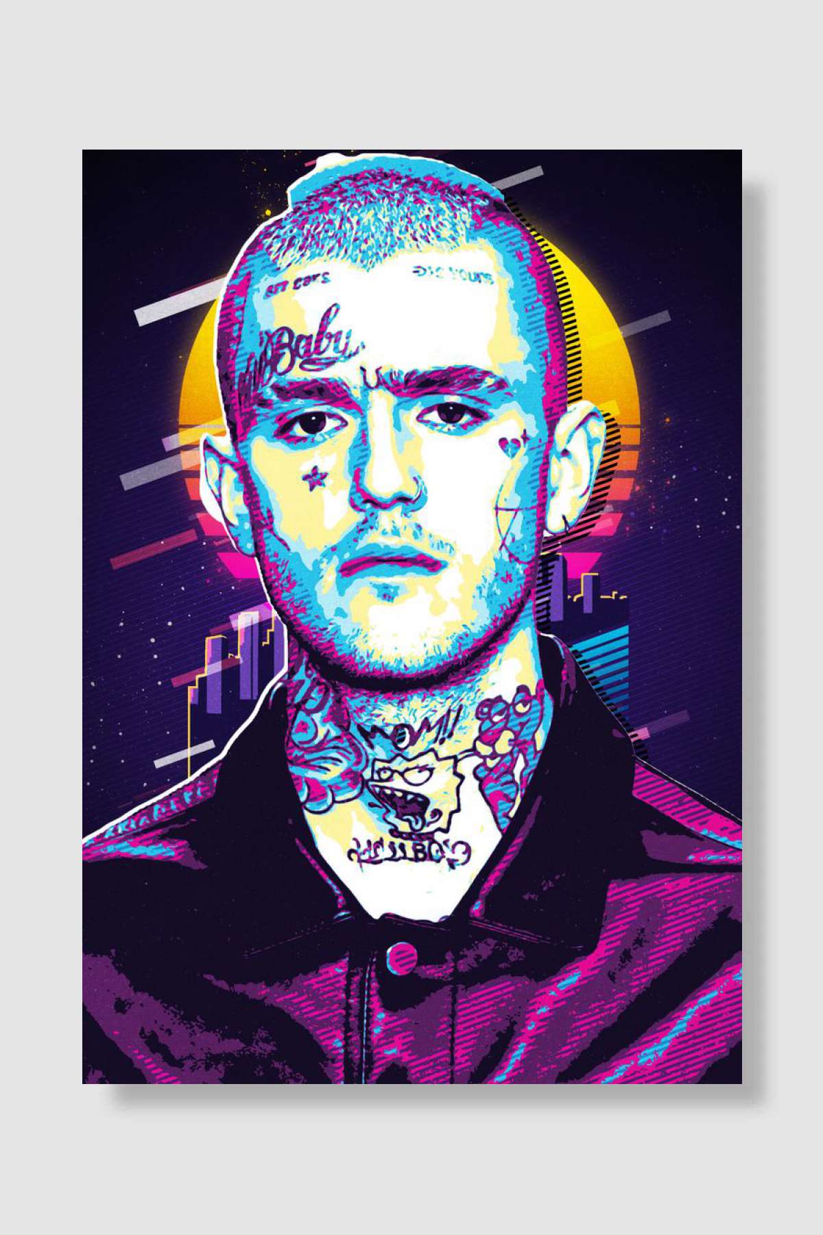 Lil Peep Retro Müzik Poster Çerçevesiz Yüksek Kalite Müzik Afiş Duvar Poster