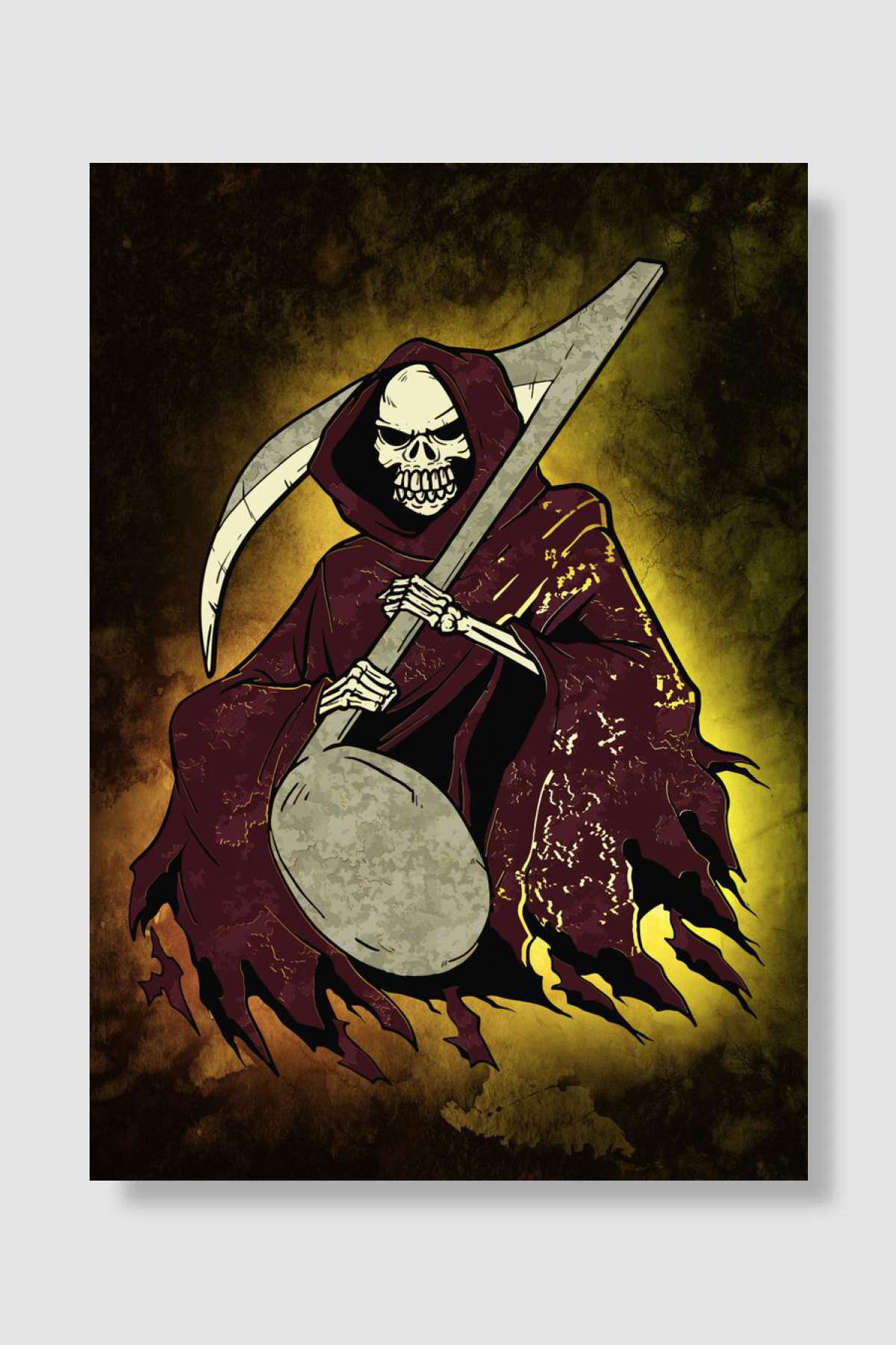 Reaper Death Eighth Note Müzik Poster Çerçevesiz Yüksek Kalite Müzik Afiş Duvar Poster