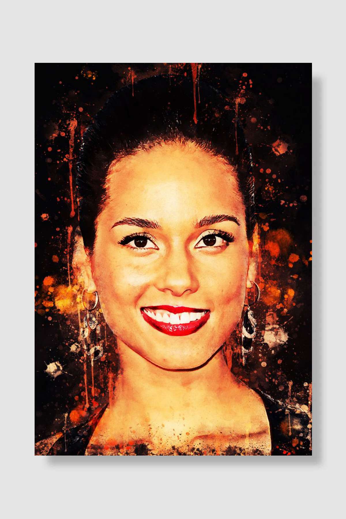 Alicia Keys Müzik Poster Çerçevesiz Yüksek Kalite Müzik Afiş Duvar Poster