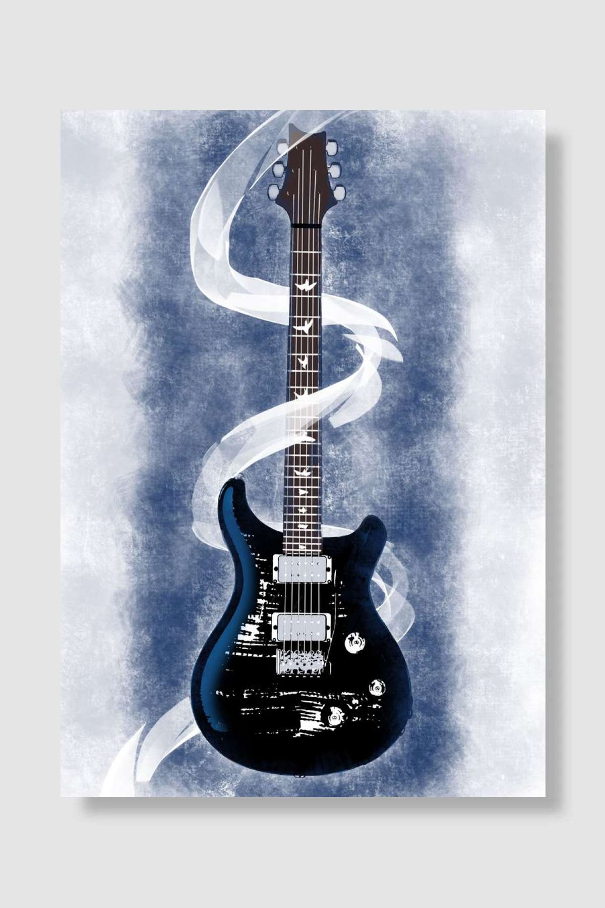 Black Electric Guitar Müzik Poster Çerçevesiz Yüksek Kalite Müzik Afiş Duvar Poster