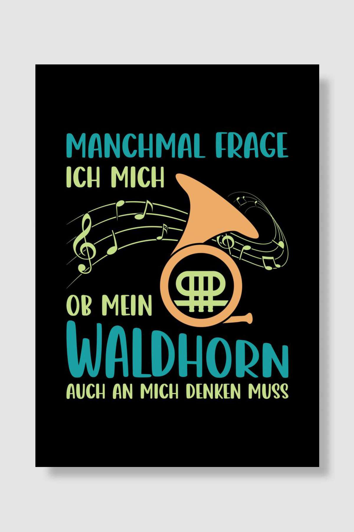French Horn German Müzik Poster Çerçevesiz Yüksek Kalite Müzik Afiş Duvar Poster