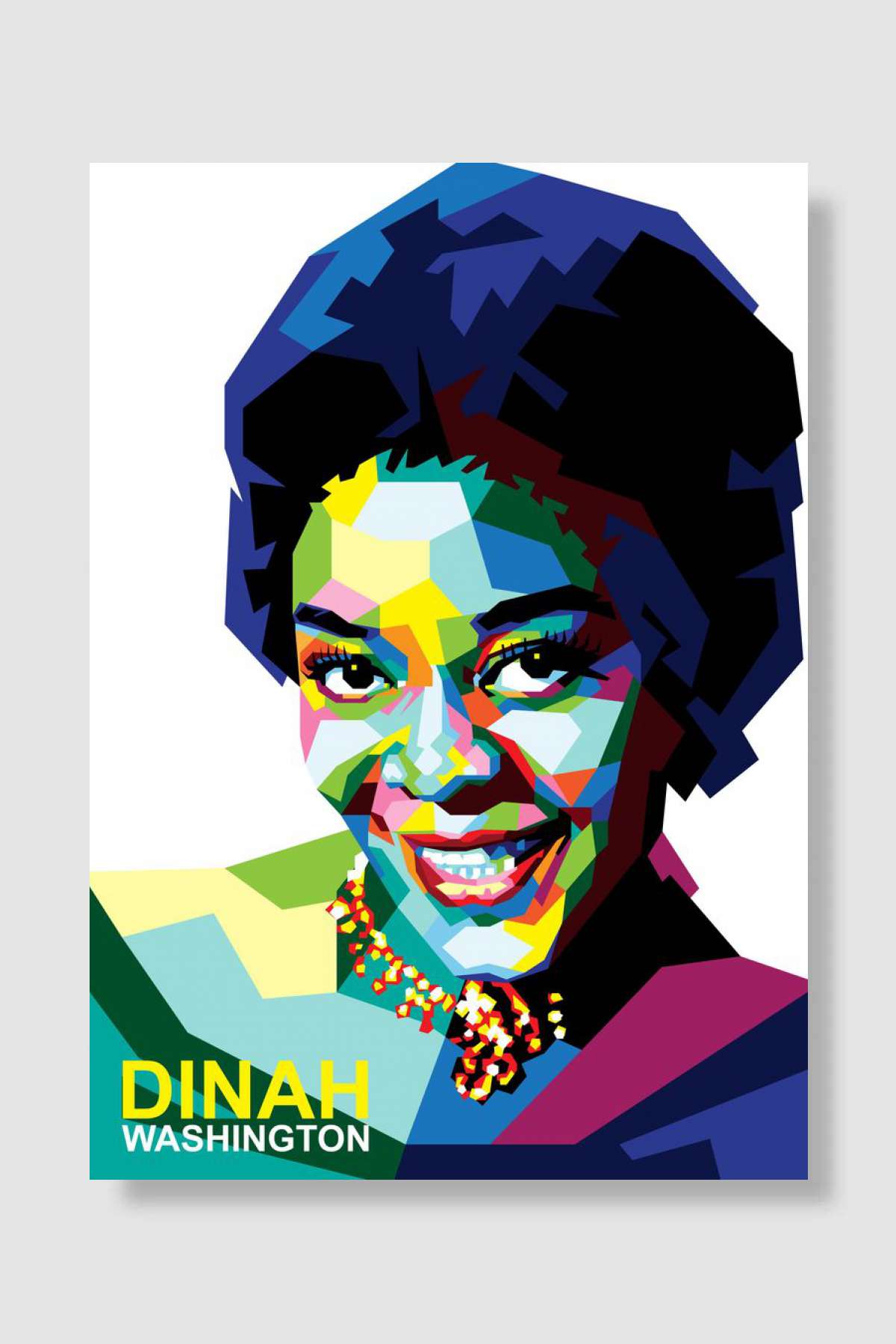Dinah Washington in WPAP Müzik Poster Çerçevesiz Yüksek Kalite Müzik Afiş Duvar Poster