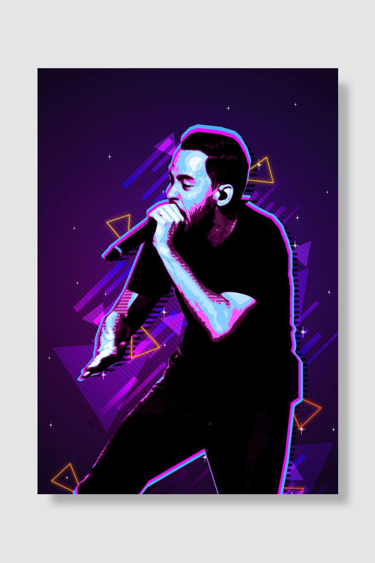 mike shinoda Müzik Poster Çerçevesiz Yüksek Kalite Müzik Afiş Duvar Poster