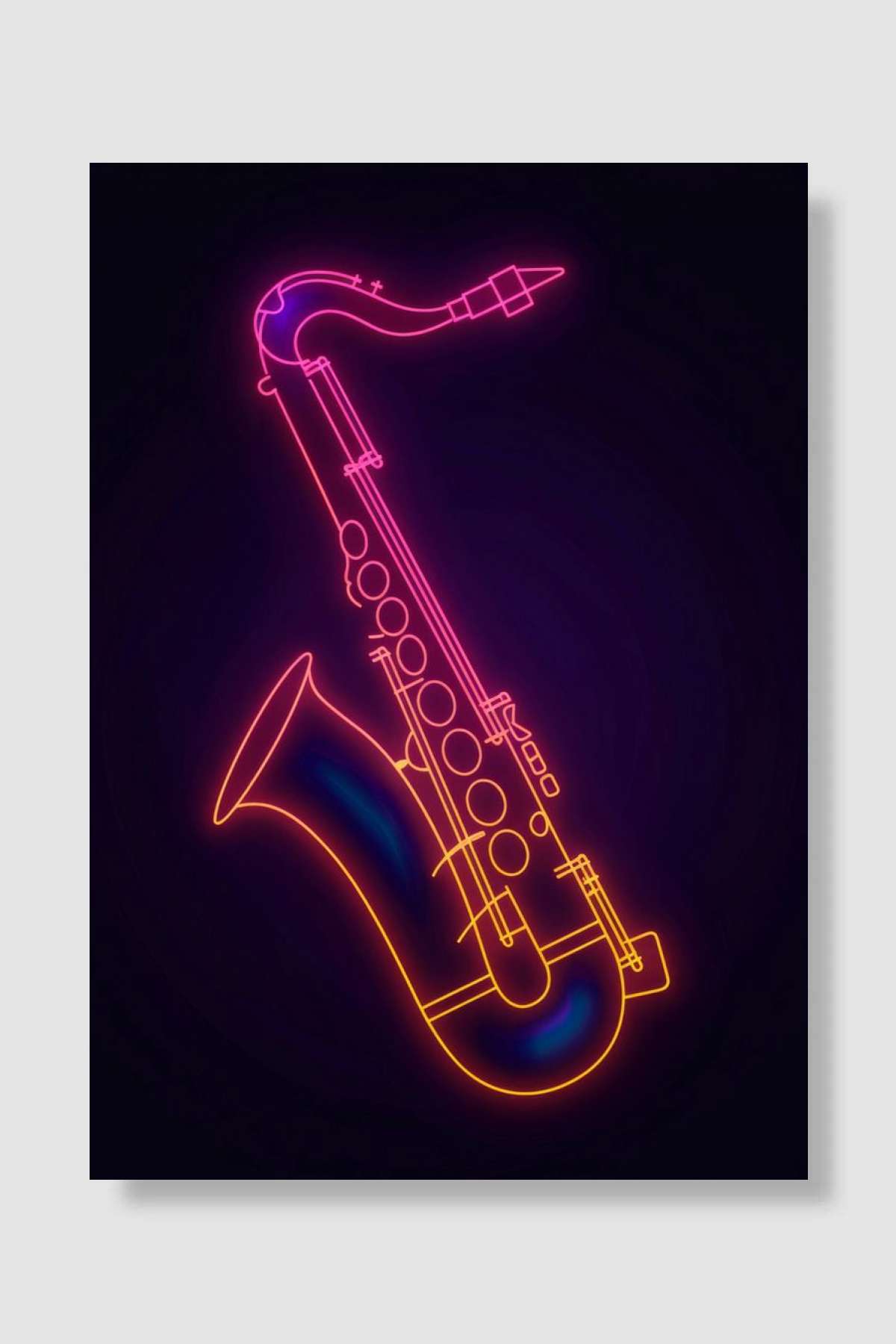 Music Neon Müzik Poster Çerçevesiz Yüksek Kalite Müzik Afiş Duvar Poster