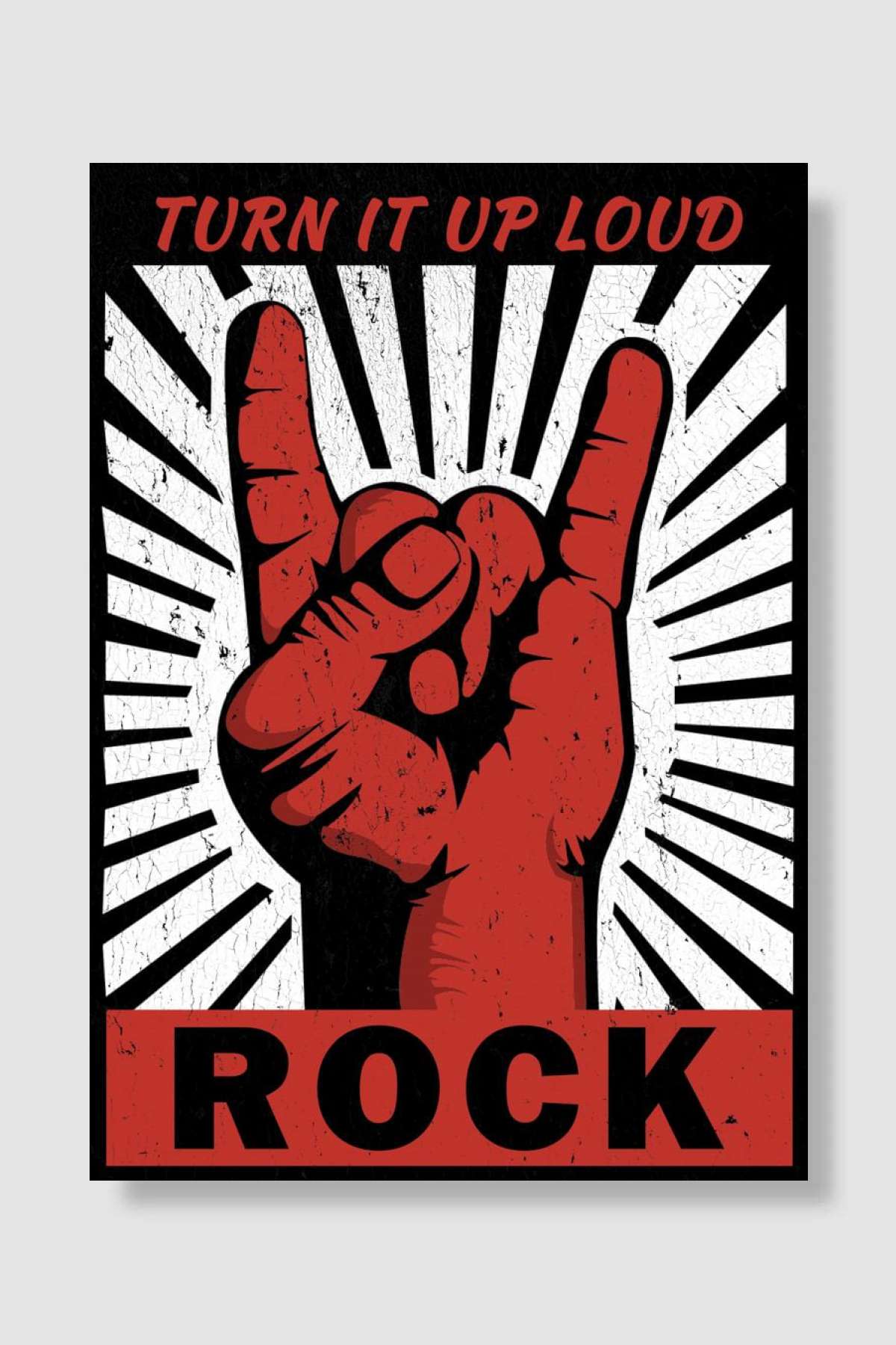 Rock Turn it Up Loud Müzik Poster Çerçevesiz Yüksek Kalite Müzik Afiş Duvar Poster