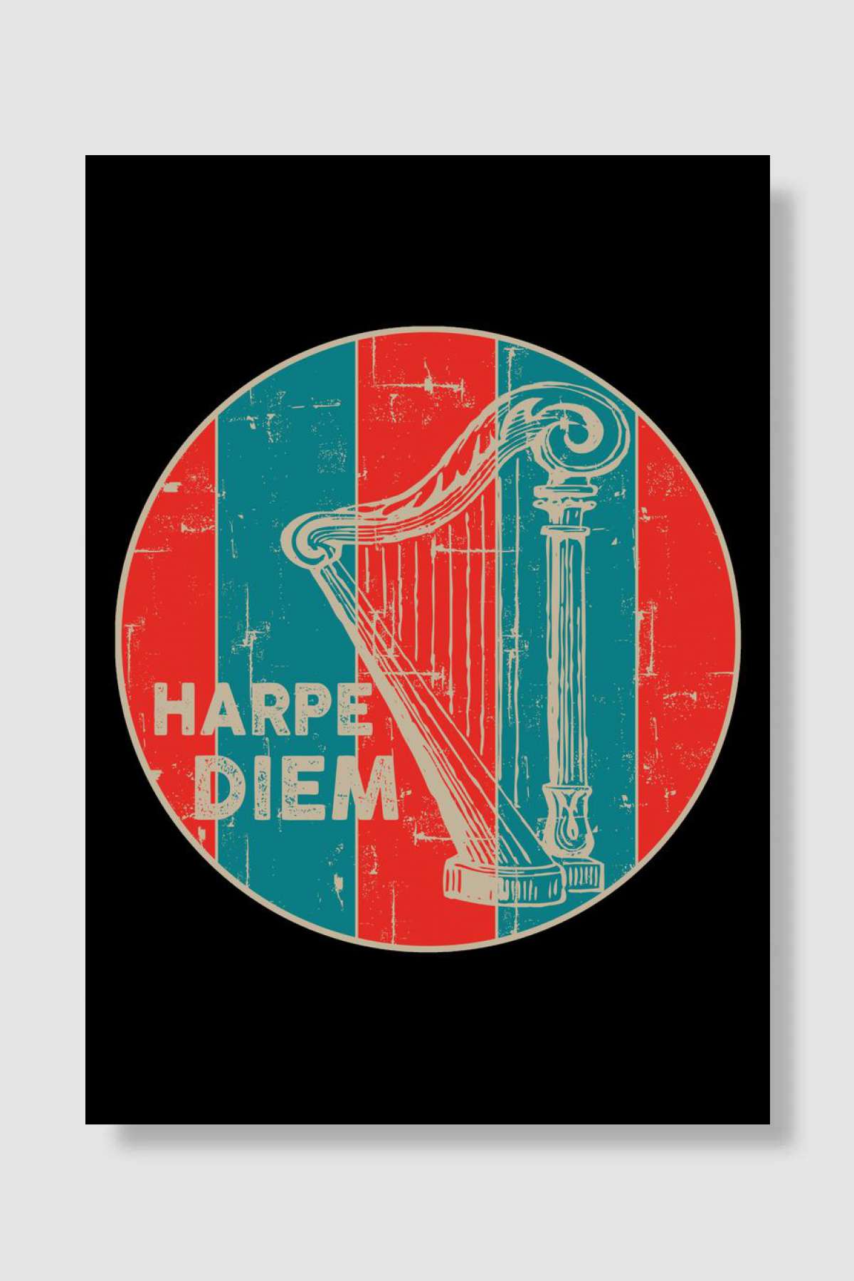 Harp Müzik Poster Çerçevesiz Yüksek Kalite Müzik Afiş Duvar Poster