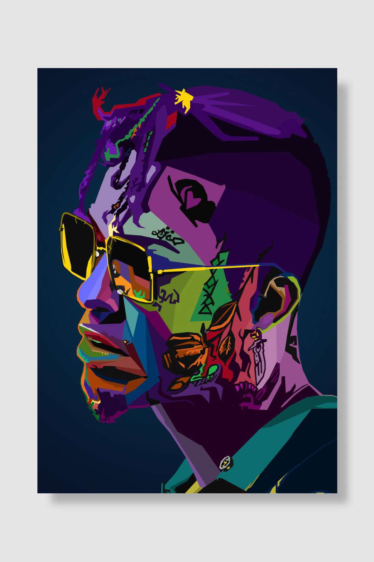 Lil Skies Wpap Pop Art Müzik Poster Çerçevesiz Yüksek Kalite Müzik Afiş Duvar Poster