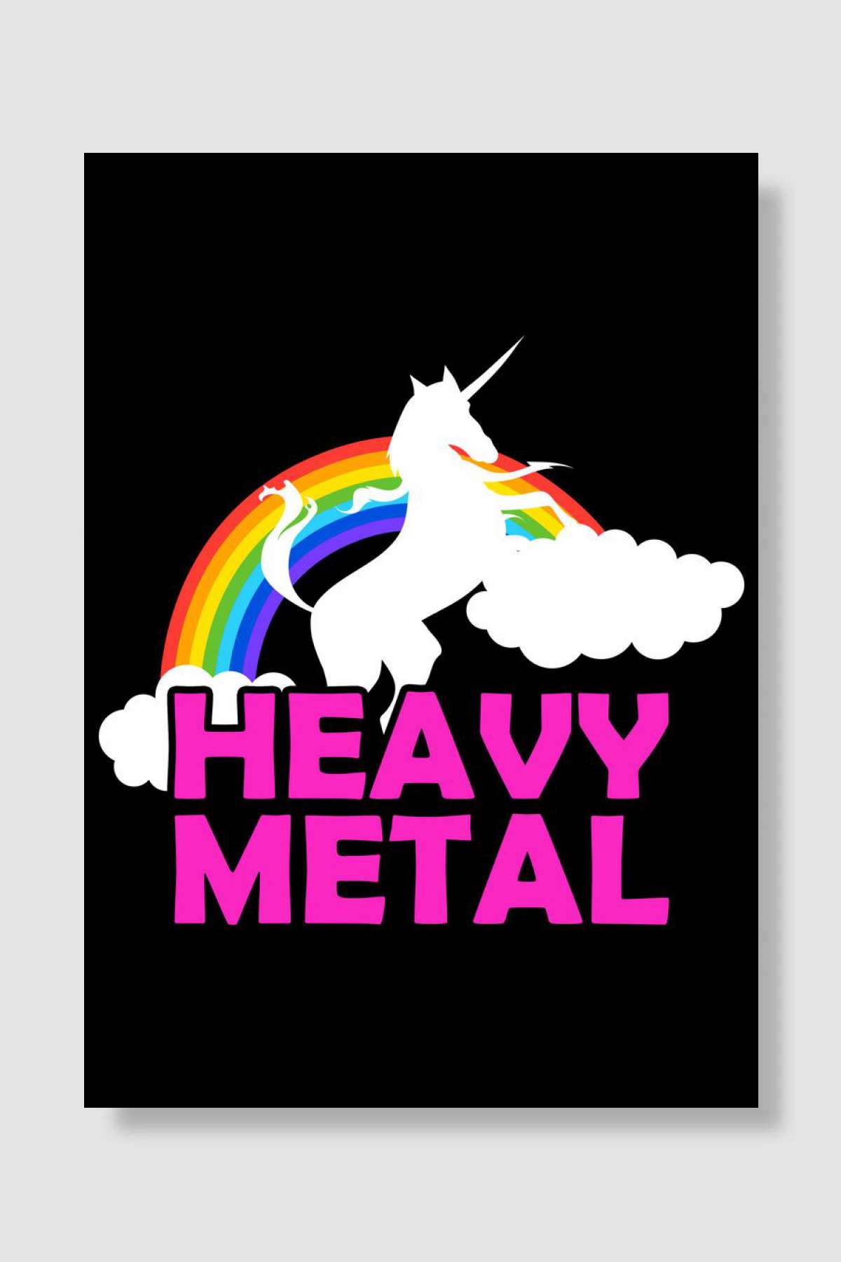 Heavy Metal Unicorn Müzik Poster Çerçevesiz Yüksek Kalite Müzik Afiş Duvar Poster