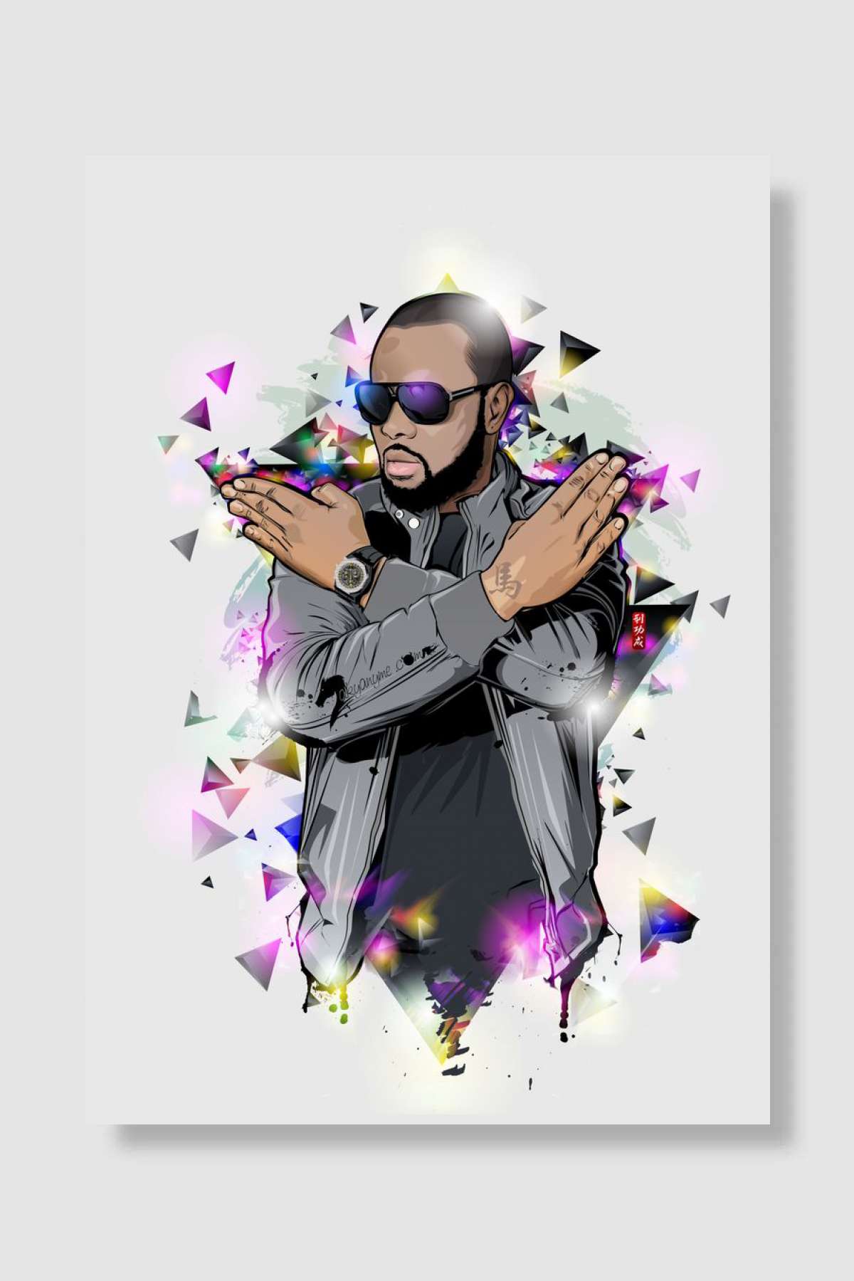 Maitre Gims - Zombie Müzik Poster Çerçevesiz Yüksek Kalite Müzik Afiş Duvar Poster