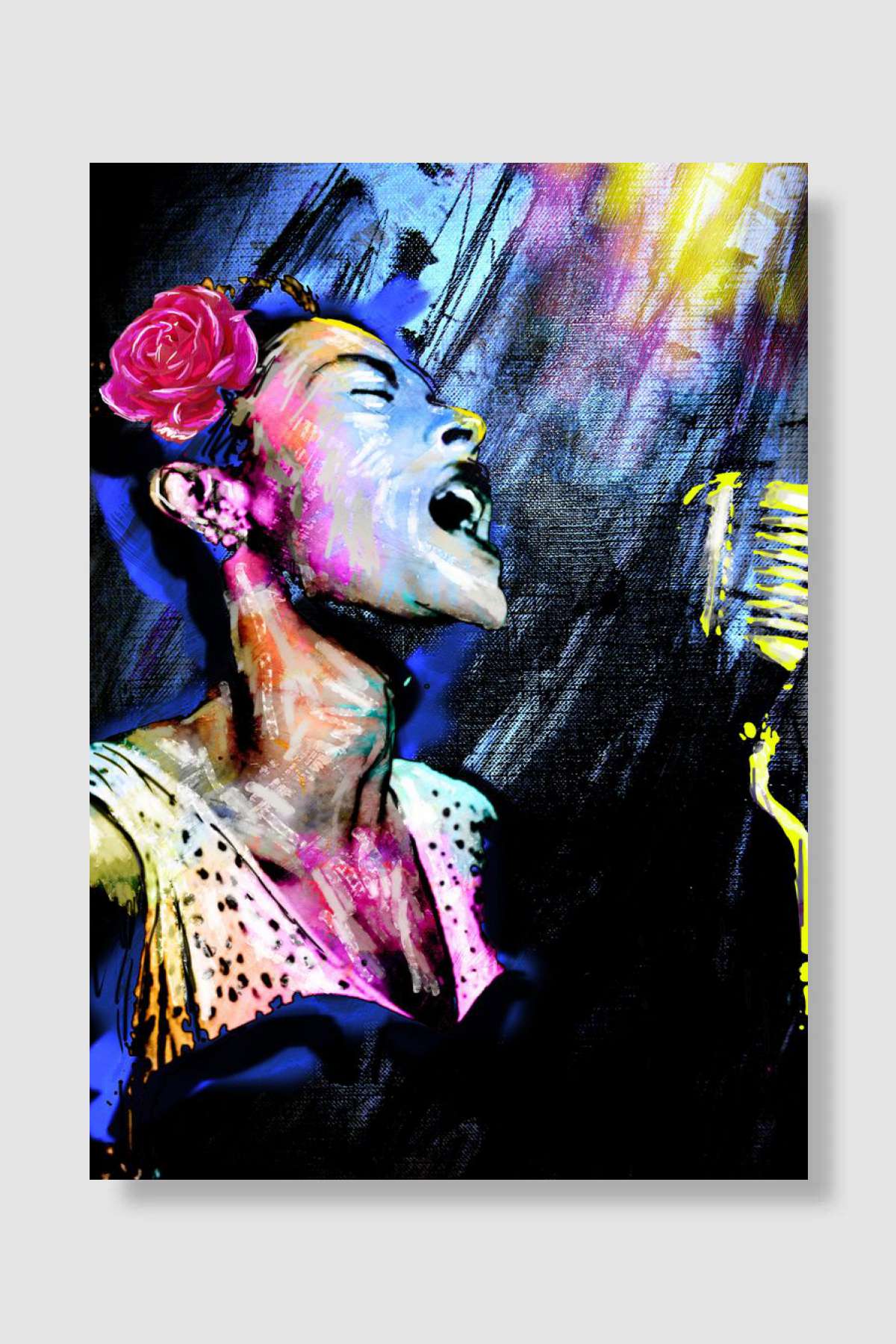 Billie Holiday - Blue Moon Müzik Poster Çerçevesiz Yüksek Kalite Müzik Afiş Duvar Poster