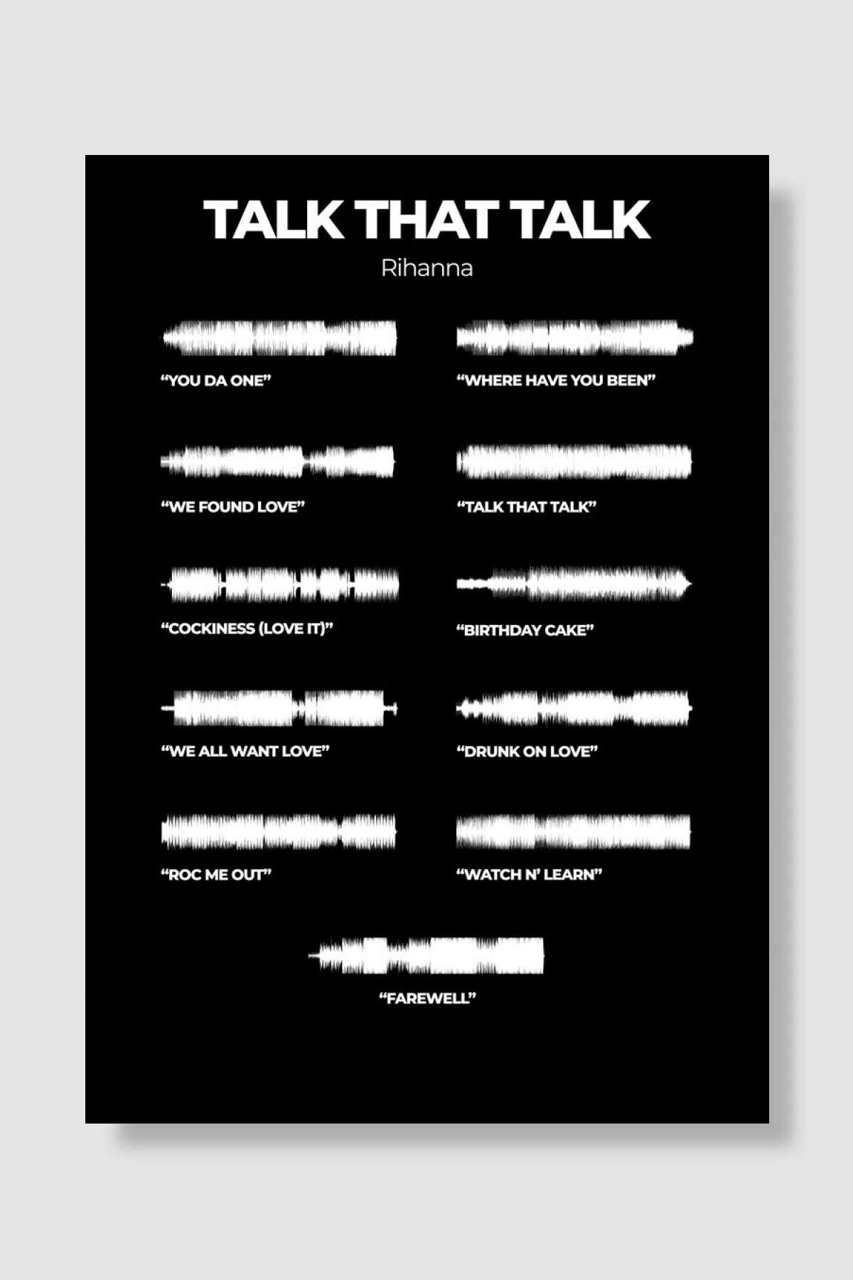 Talk That Talk Rihanna Müzik Poster Çerçevesiz Yüksek Kalite Müzik Afiş Duvar Poster