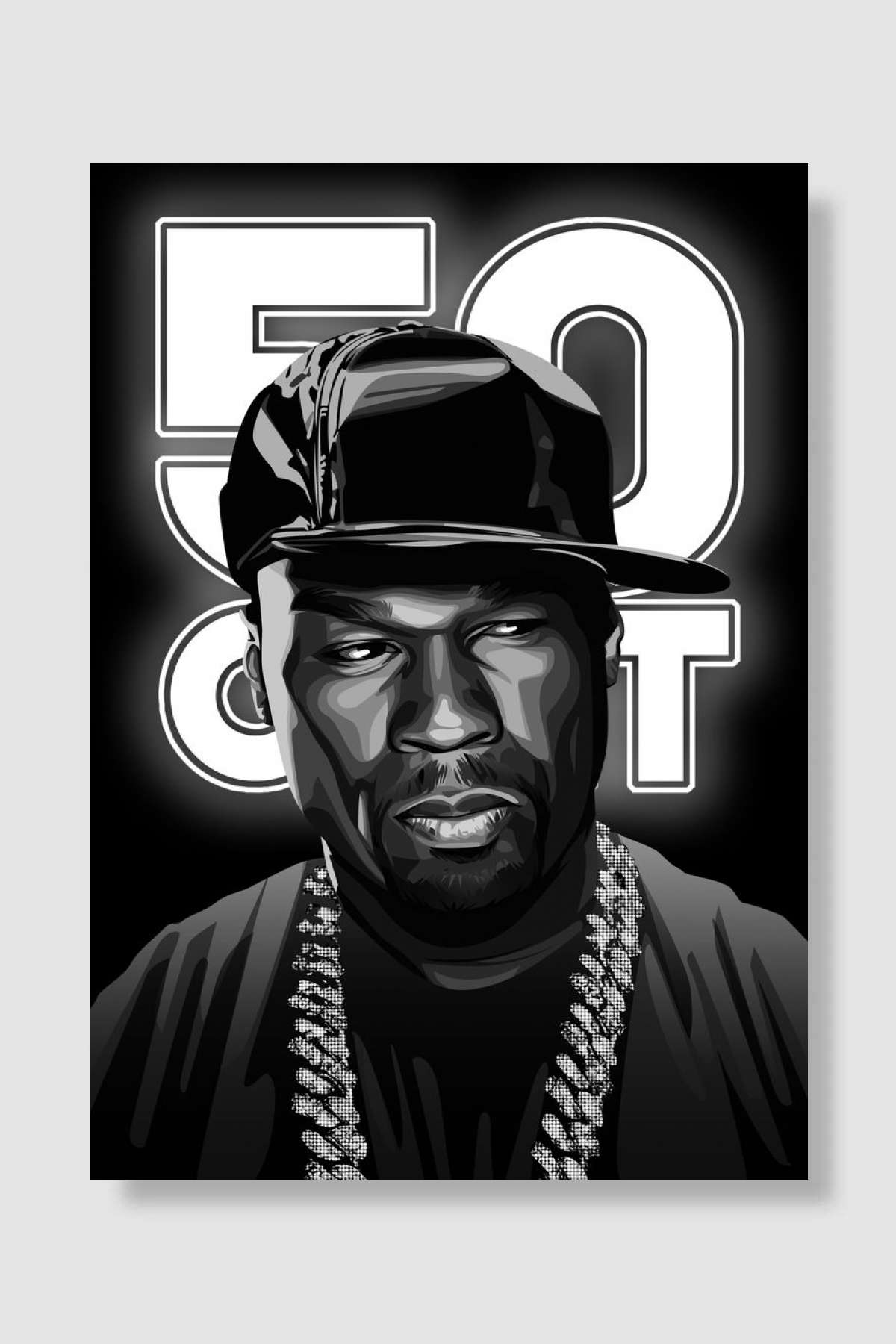 50 Cent Müzik Poster Çerçevesiz Yüksek Kalite Müzik Afiş Duvar Poster