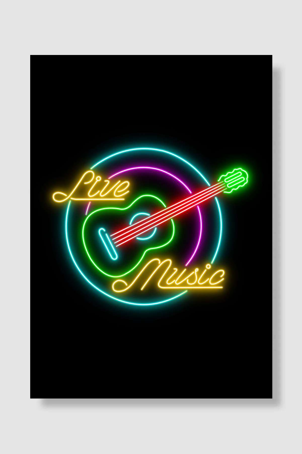 live music neon Müzik Poster Çerçevesiz Yüksek Kalite Müzik Afiş Duvar Poster - En İyi Fiyatlarla