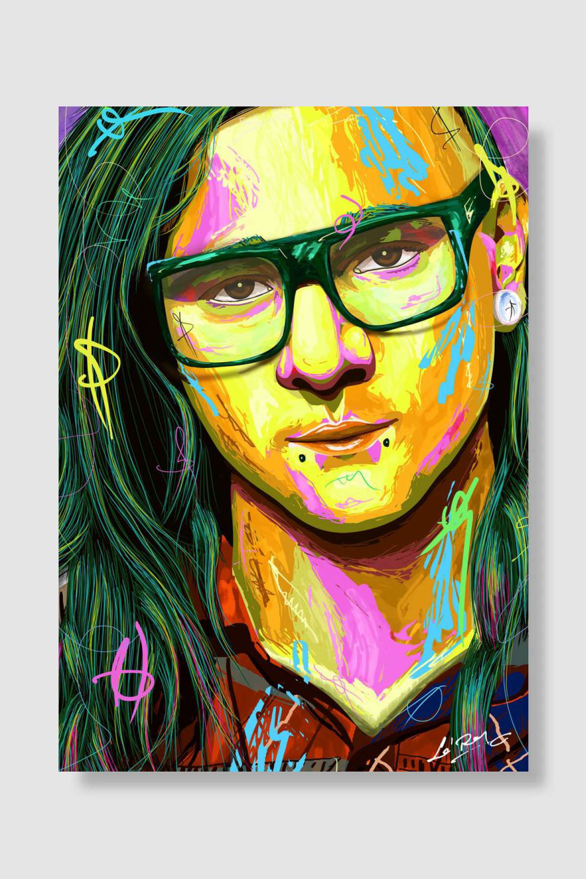 Skril Lex Müzik Poster Çerçevesiz Yüksek Kalite Müzik Afiş Duvar Poster