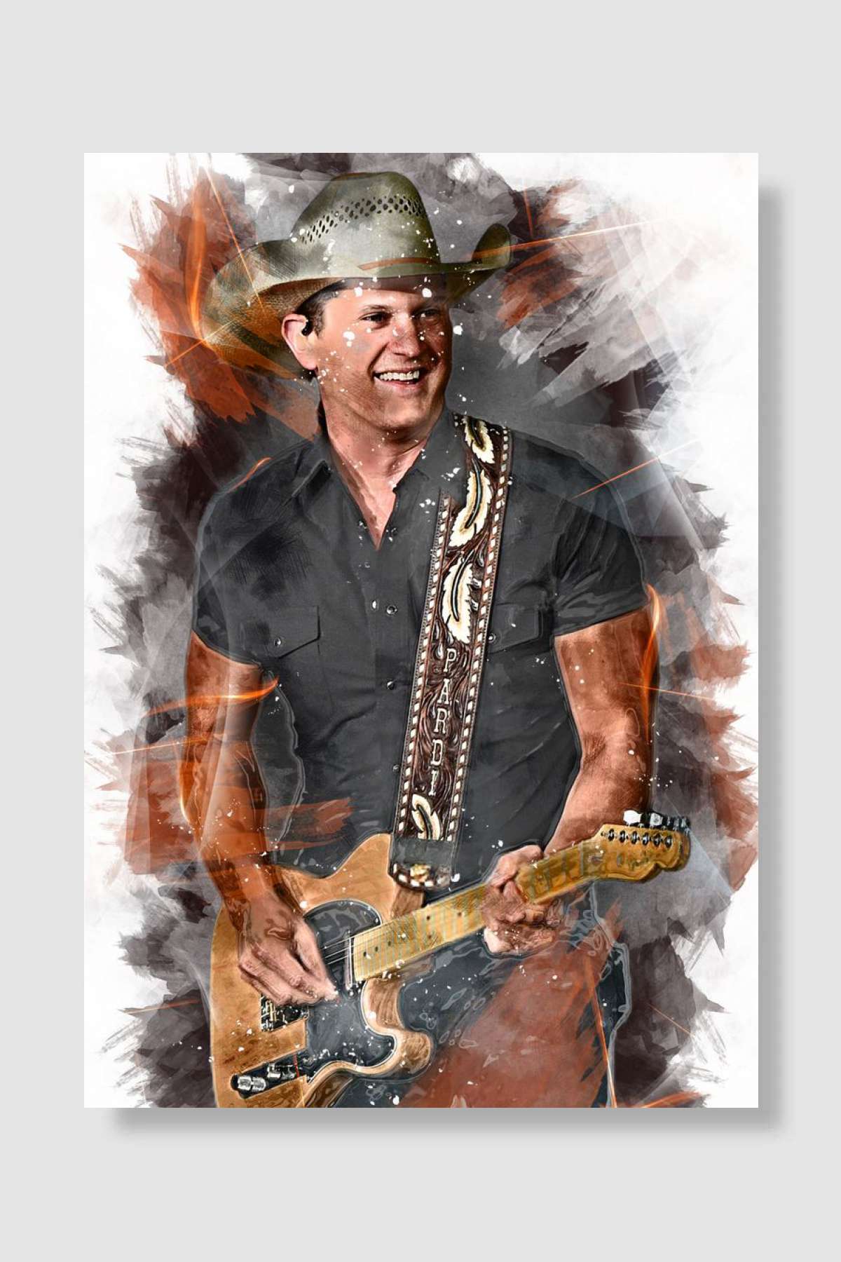 Jon Pardi Müzik Poster Çerçevesiz Yüksek Kalite Müzik Afiş Duvar Poster